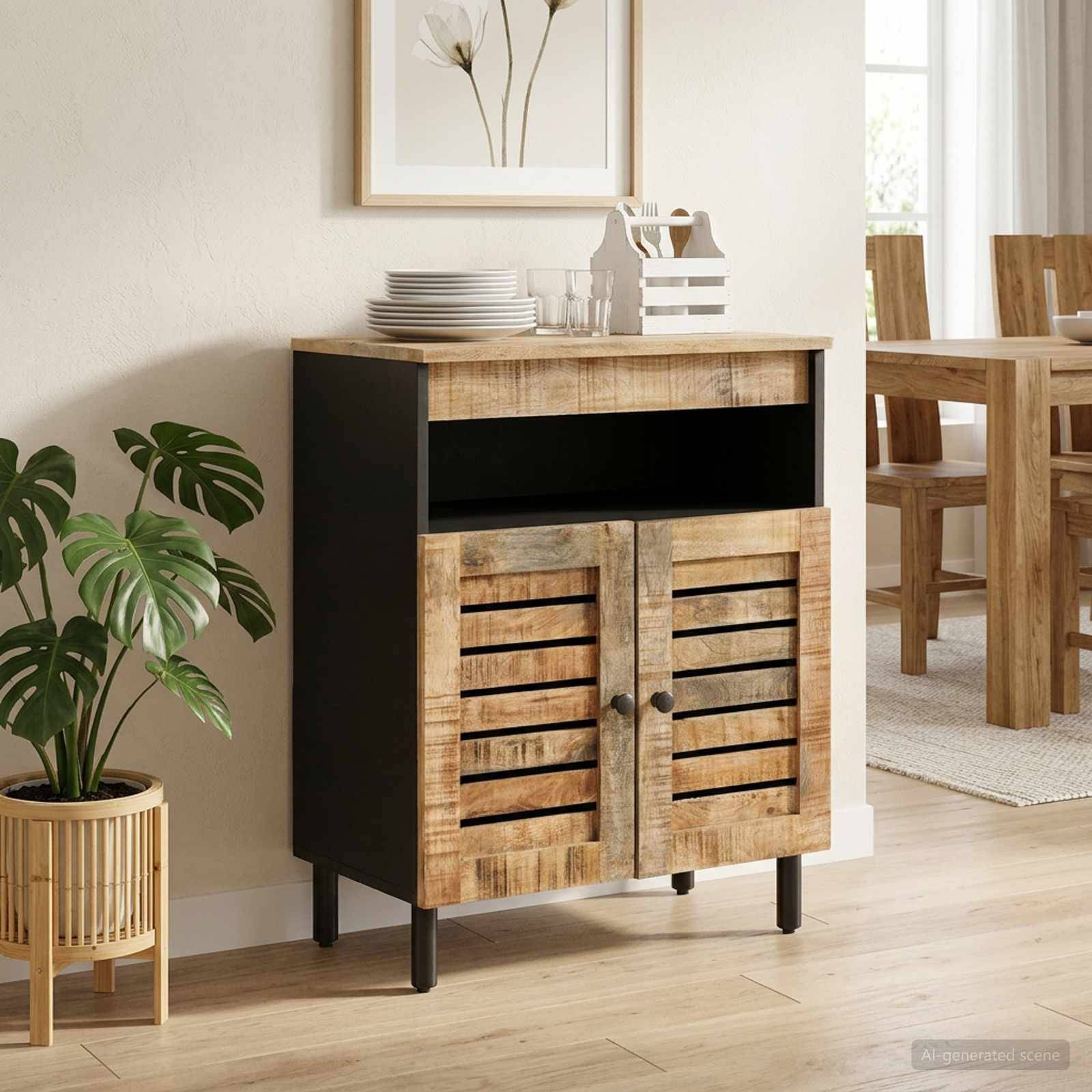 vidaXL Stauraumschränke Natur 60 x 33 x 75 cm Massivholz Mango