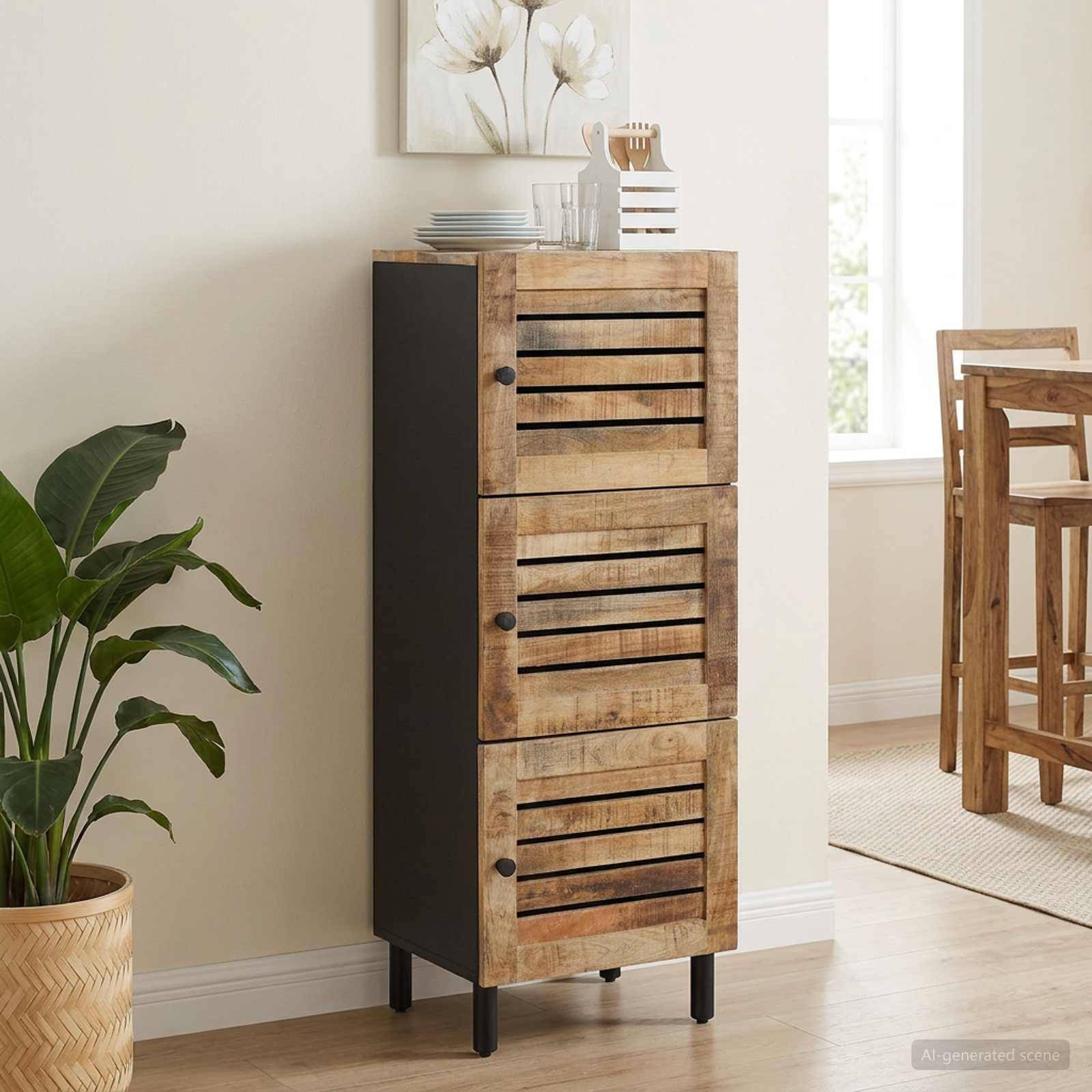 vidaXL Stauraumschränke Natur 40 x 33 x 110 cm Massivholz Mango
