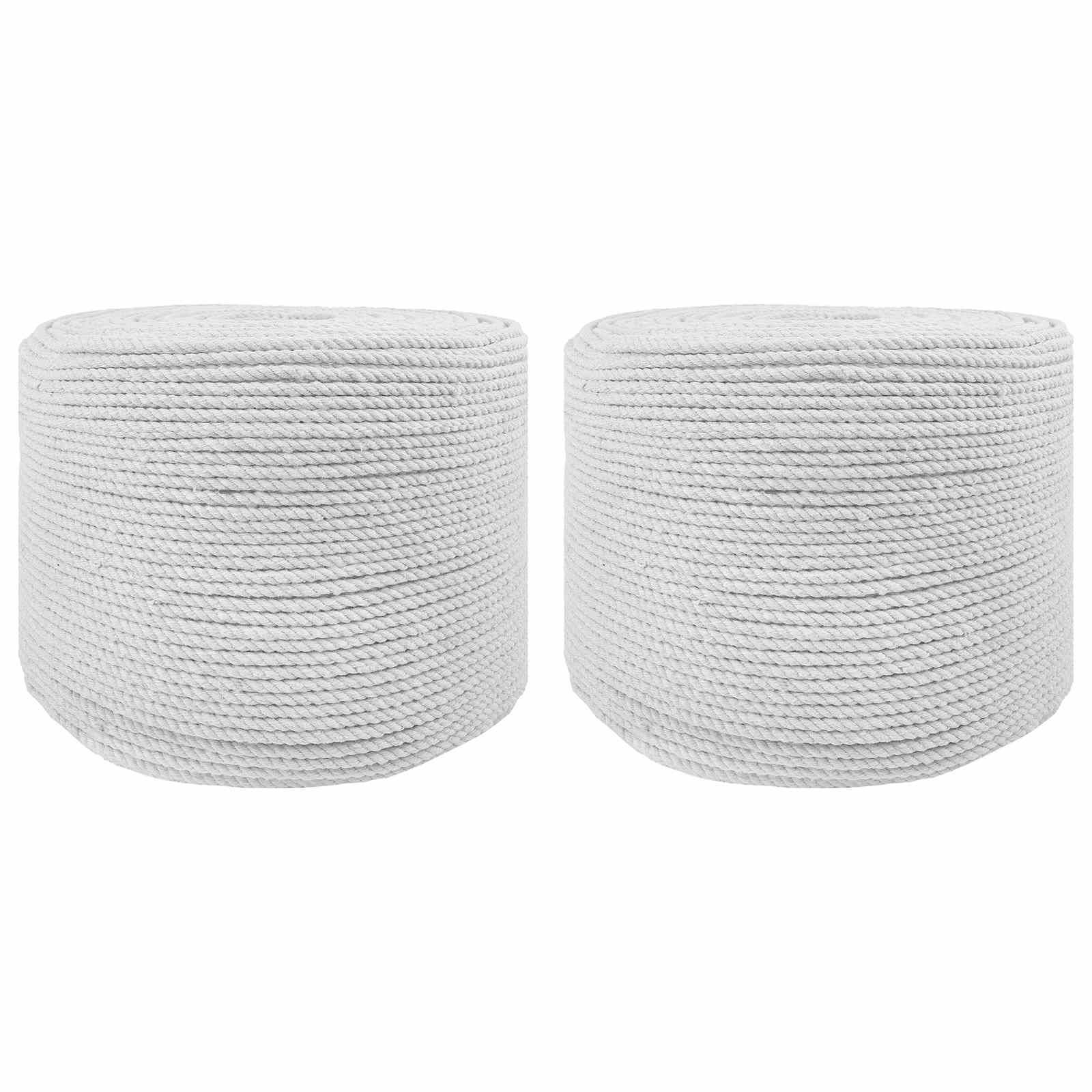 vidaXL Seil 2 pcs Weiß Baumwolle