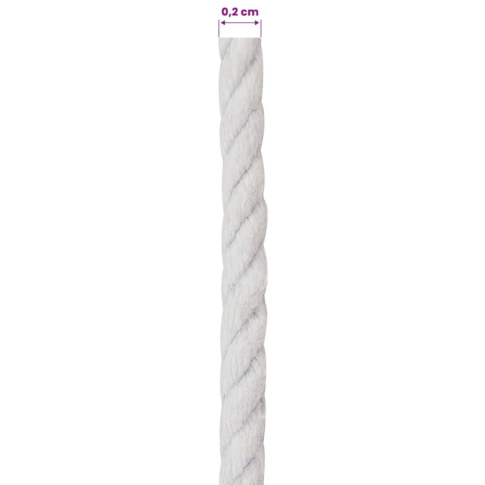 vidaXL Seil 2 pcs Weiß Baumwolle