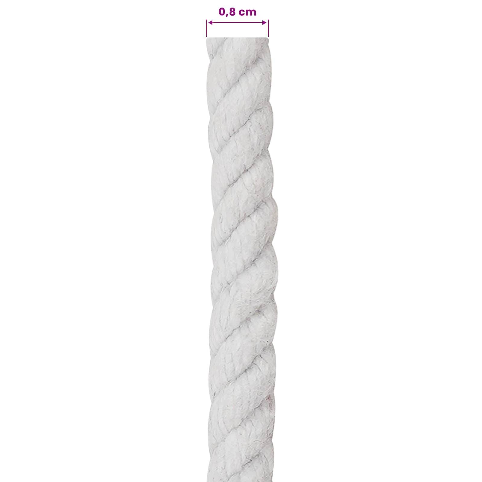 vidaXL Seil Weiß 0,8 x 0,8 x 2500 cm Baumwolle