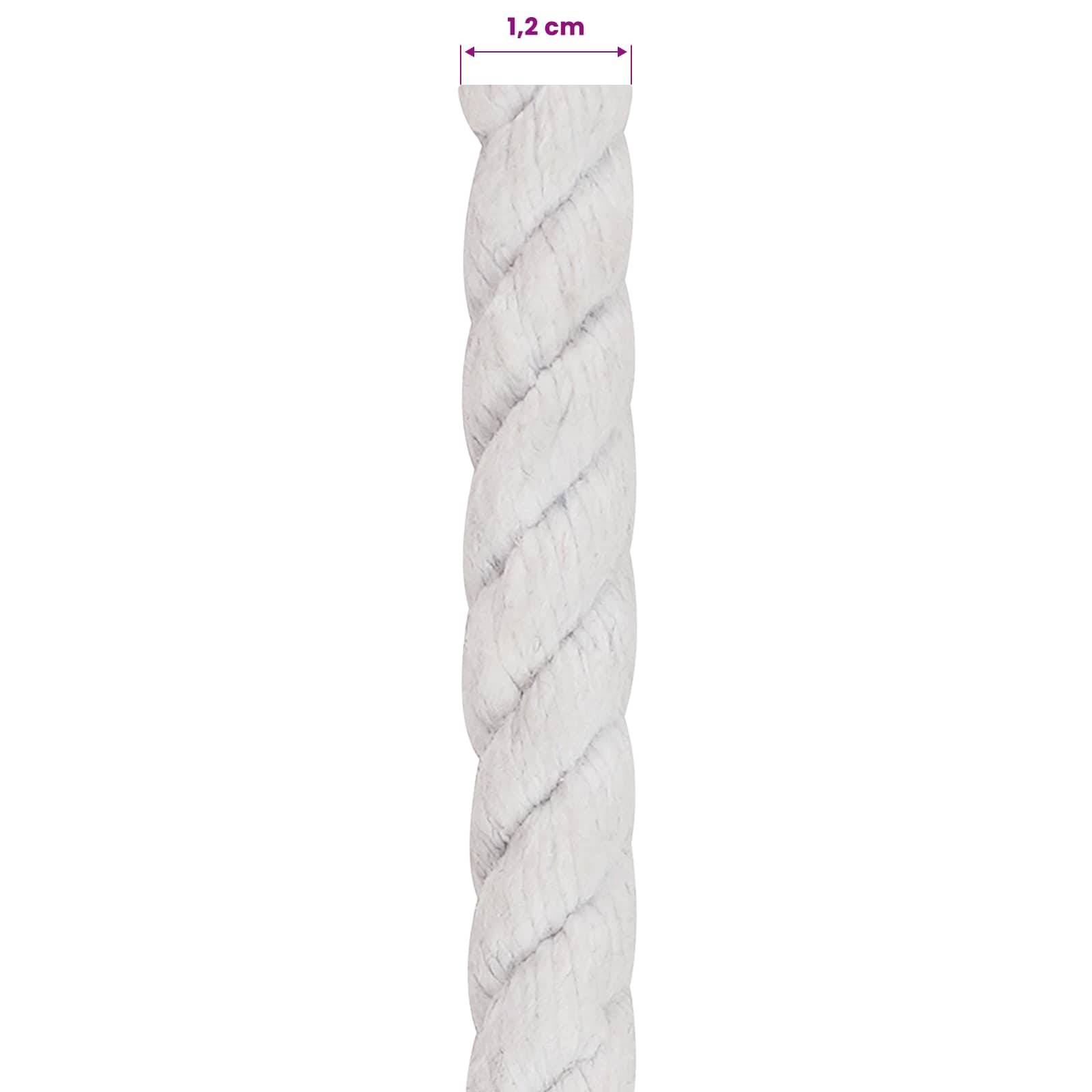 vidaXL Seil Weiß 1,2 x 1,2 x 5000 cm Baumwolle