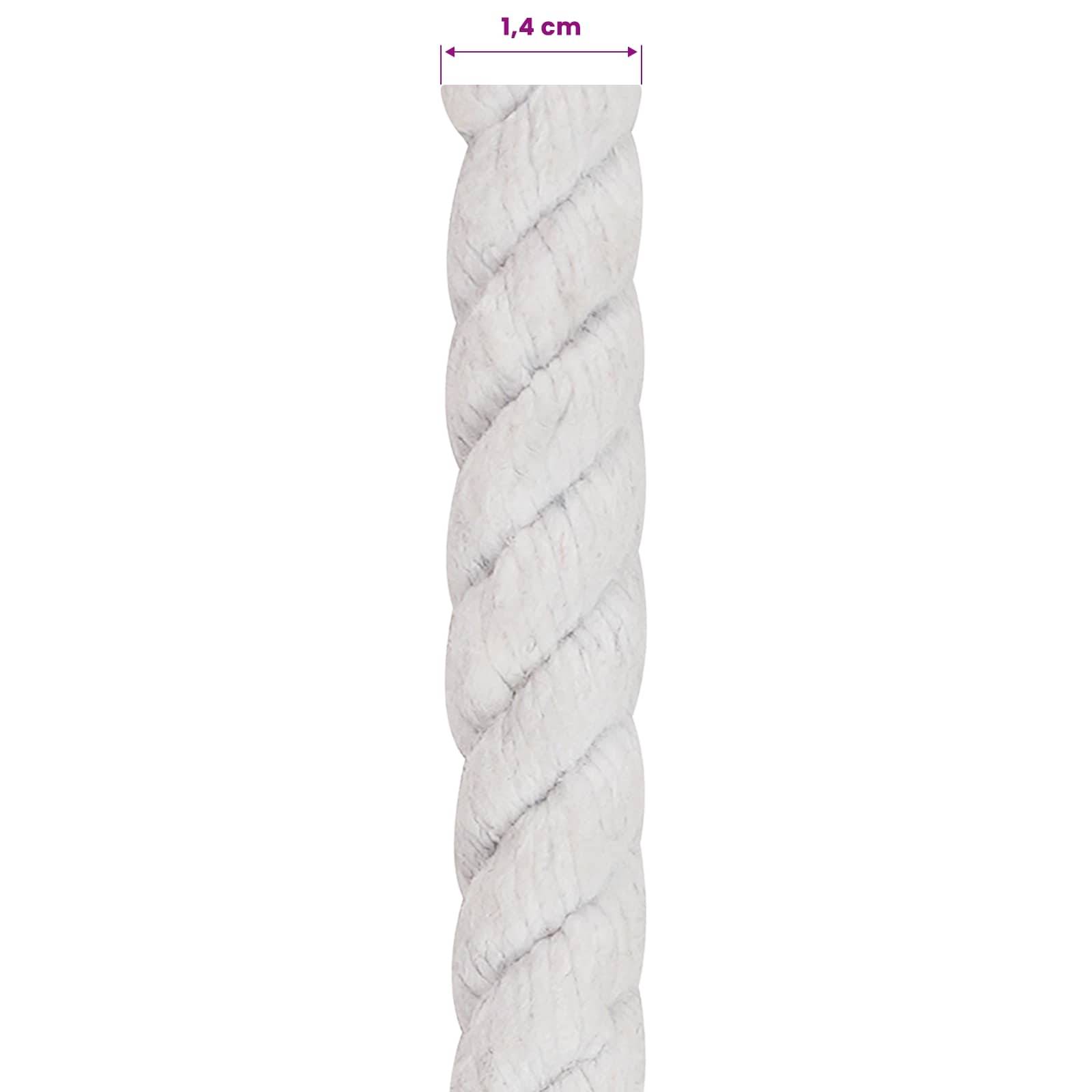 vidaXL Seil Weiß 1,4 x 1,4 x 2500 cm Baumwolle