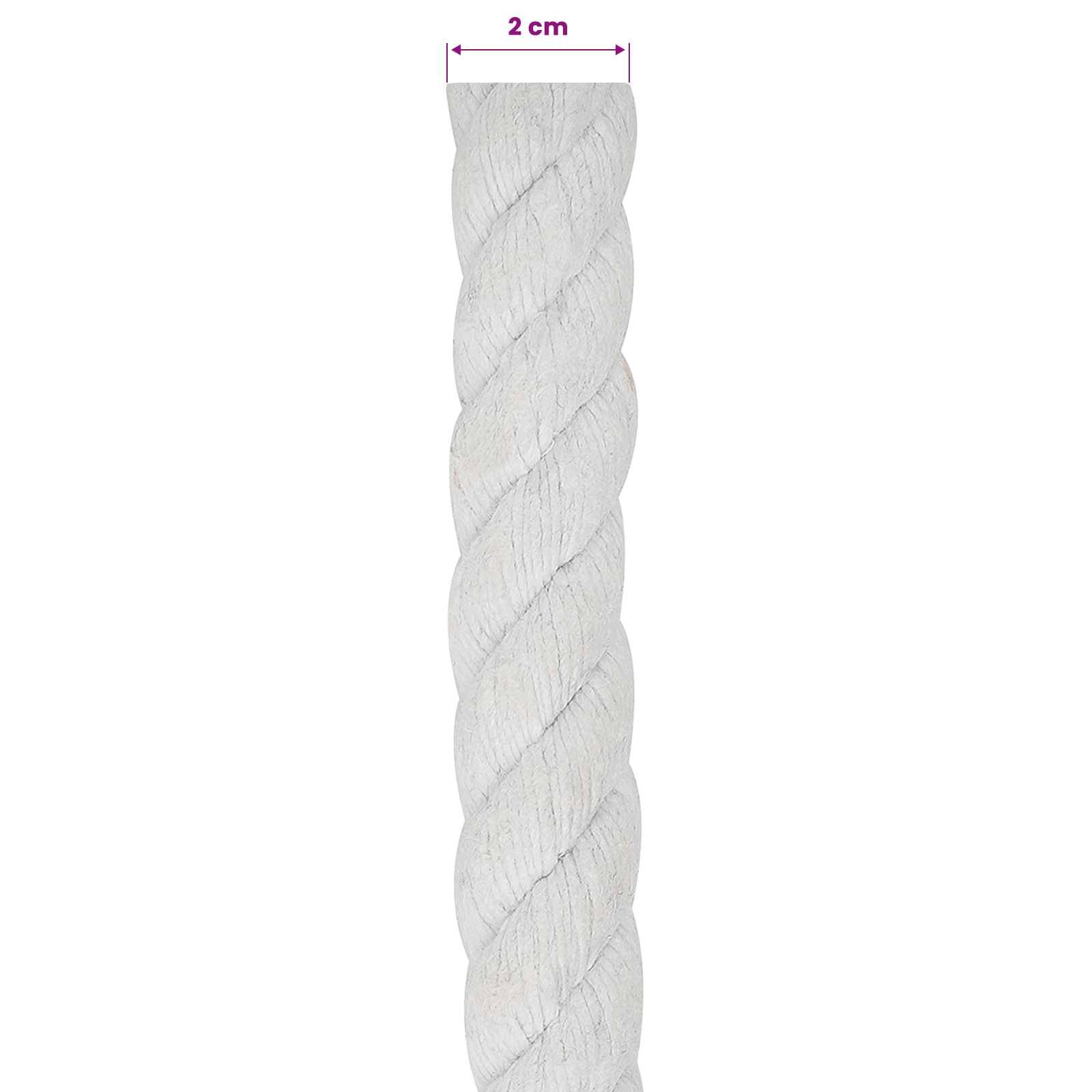 vidaXL Seil Weiß 2 x 2 x 2500 cm Baumwolle