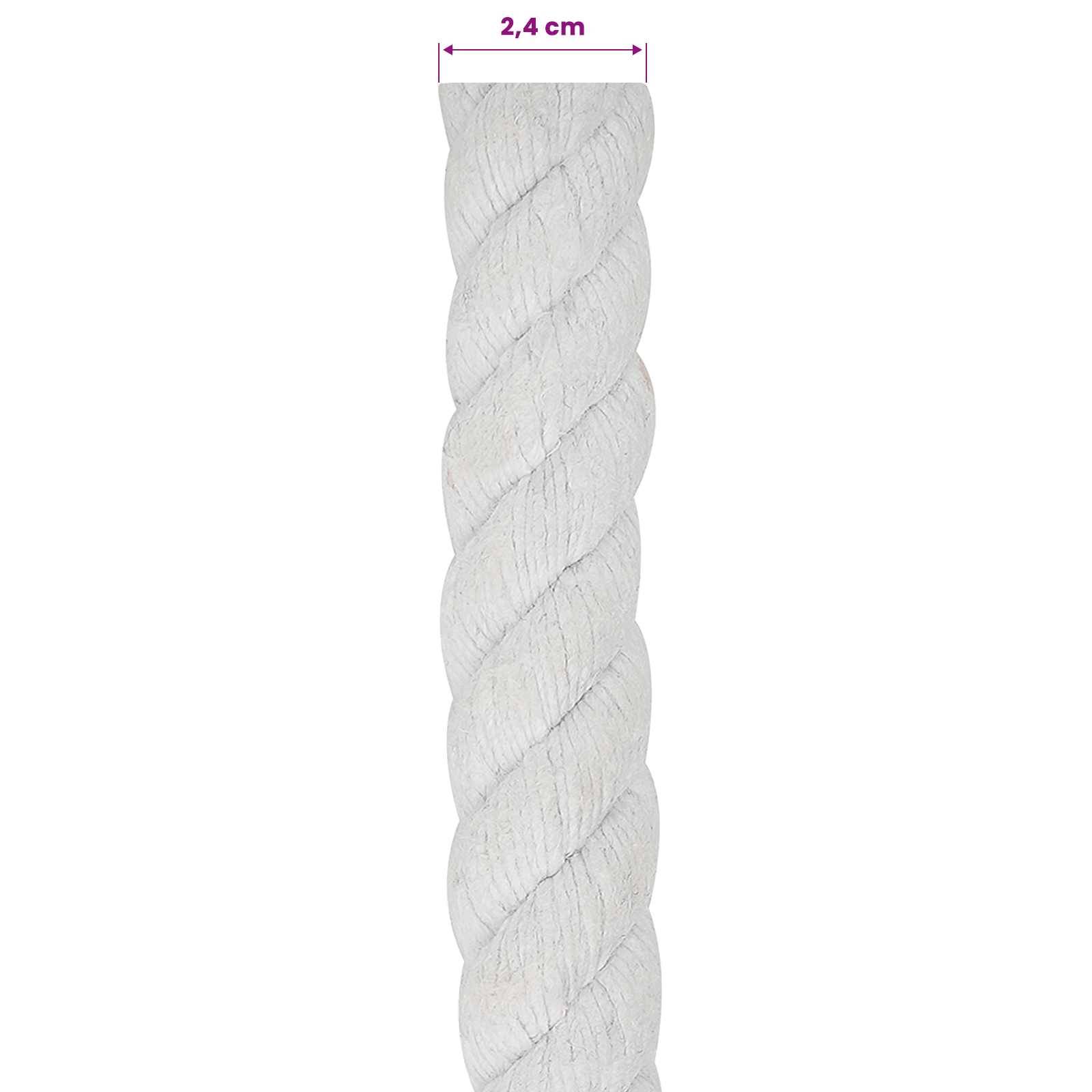 vidaXL Seil Weiß 2,4 x 2,4 x 2500 cm Baumwolle