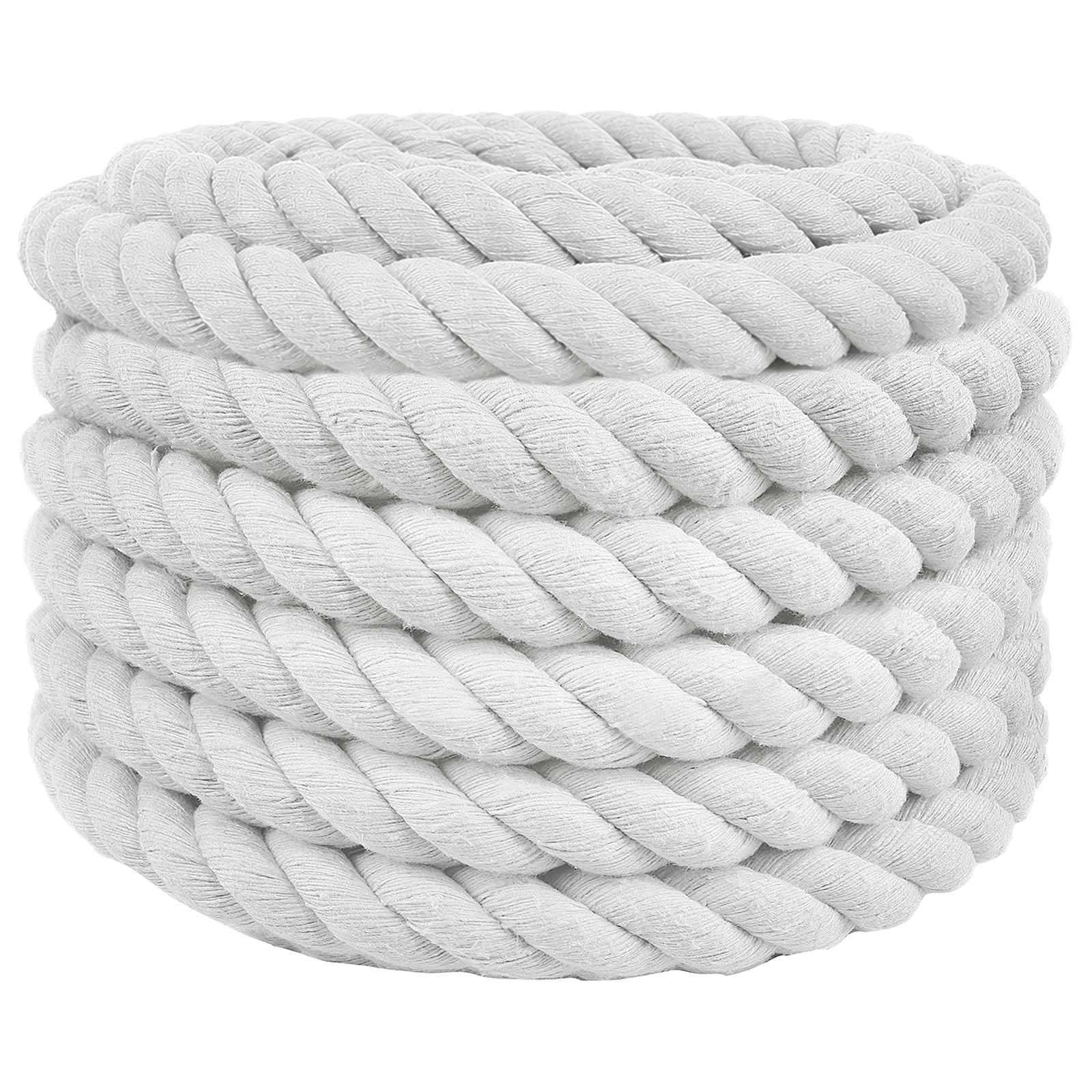vidaXL Seil Weiß 3,6 x 3,6 x 2500 cm Baumwolle