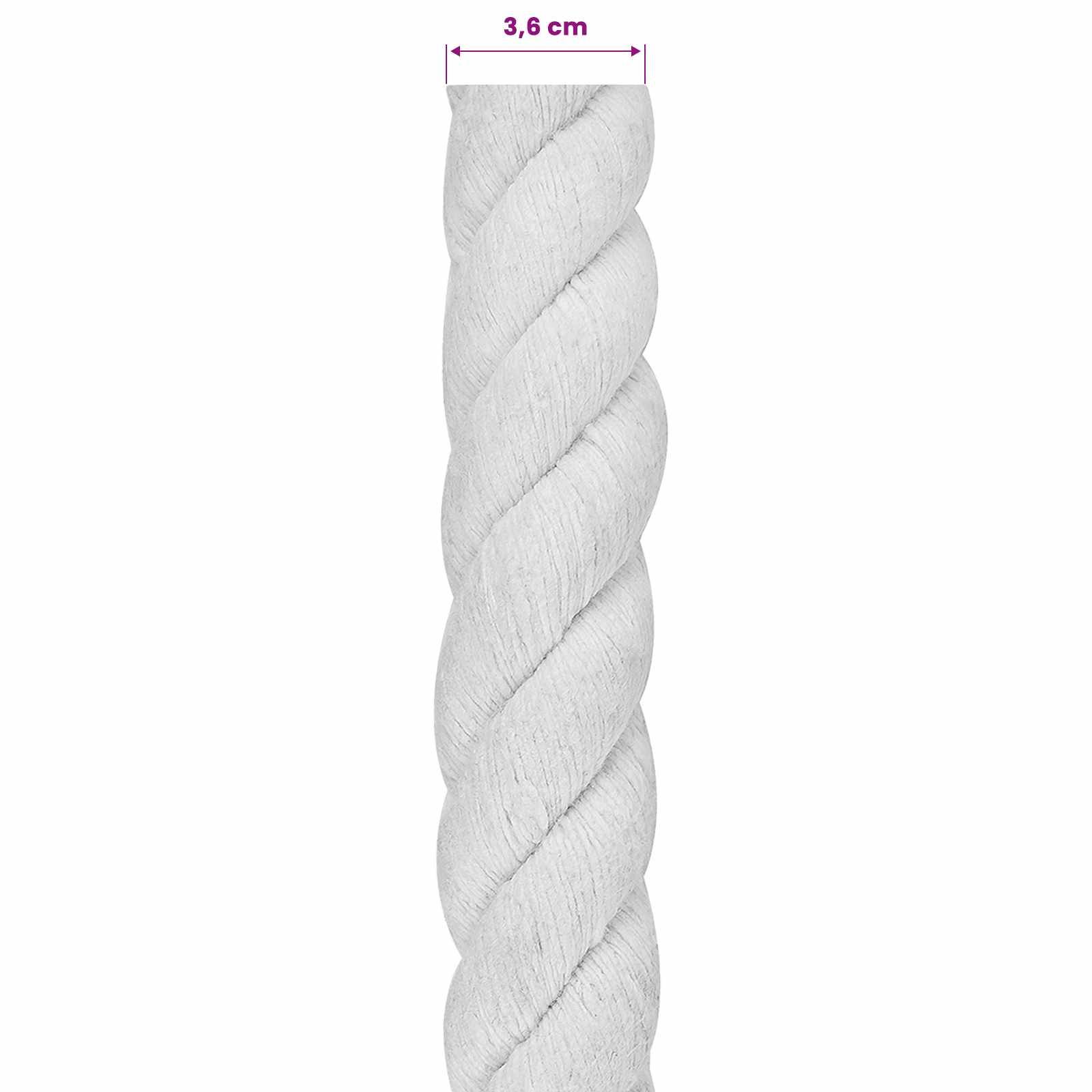 vidaXL Seil Weiß 3,6 x 3,6 x 500 cm Baumwolle