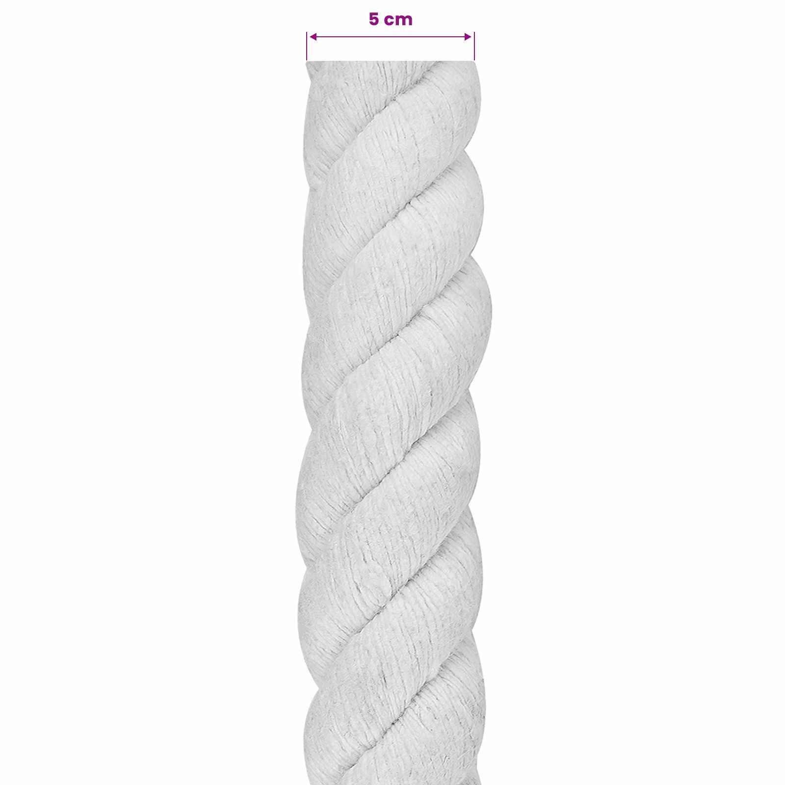 vidaXL Seil Weiß 5 x 5 x 500 cm Baumwolle