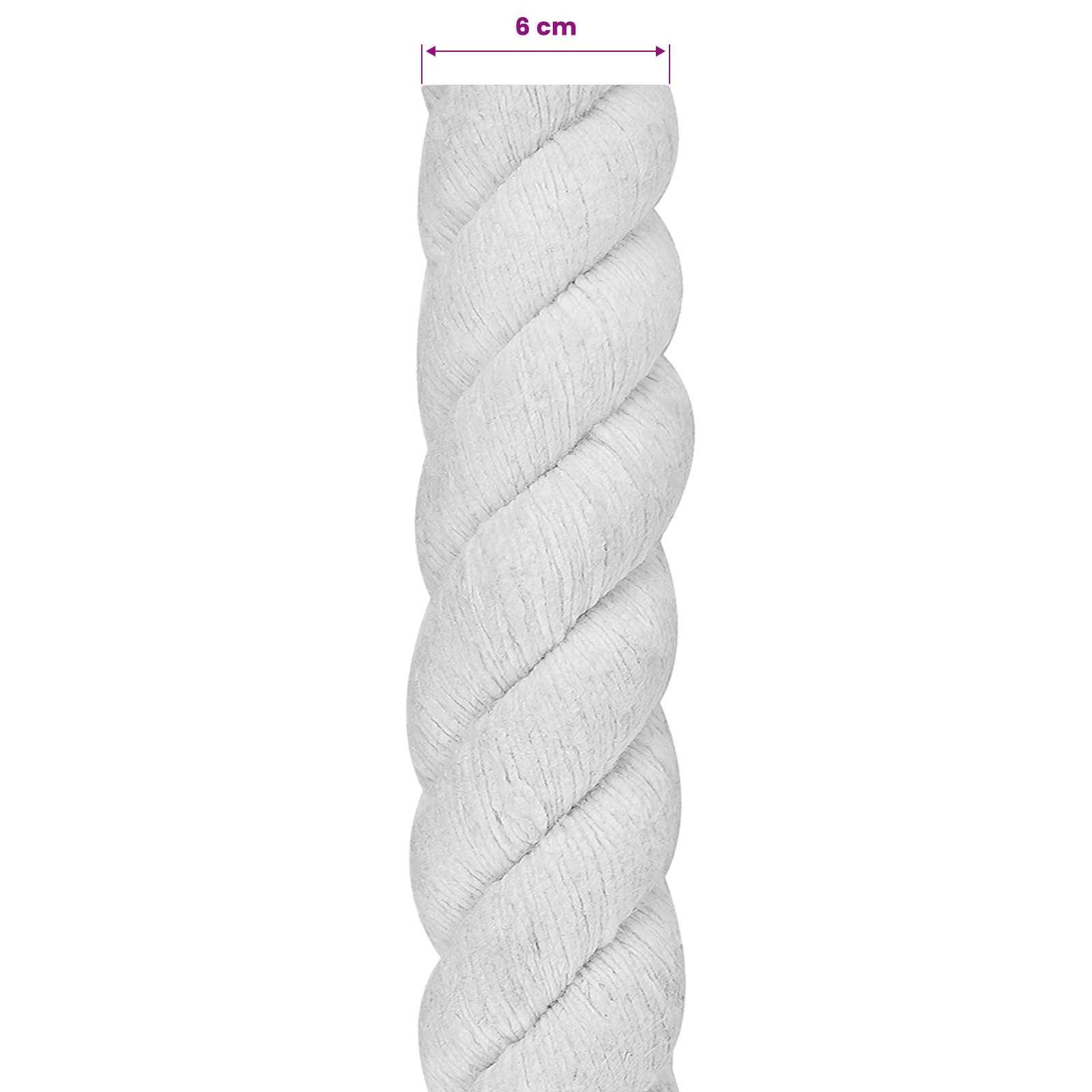 vidaXL Seil Weiß 6 x 6 x 500 cm Baumwolle