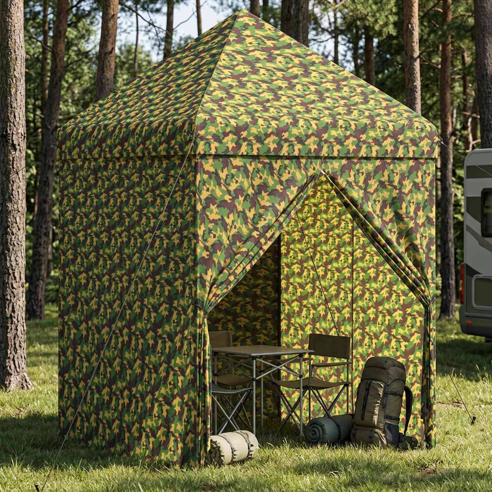 vidaXL Zelt mit 4 Seitenwänden 2 x 2 m Army Tarnung