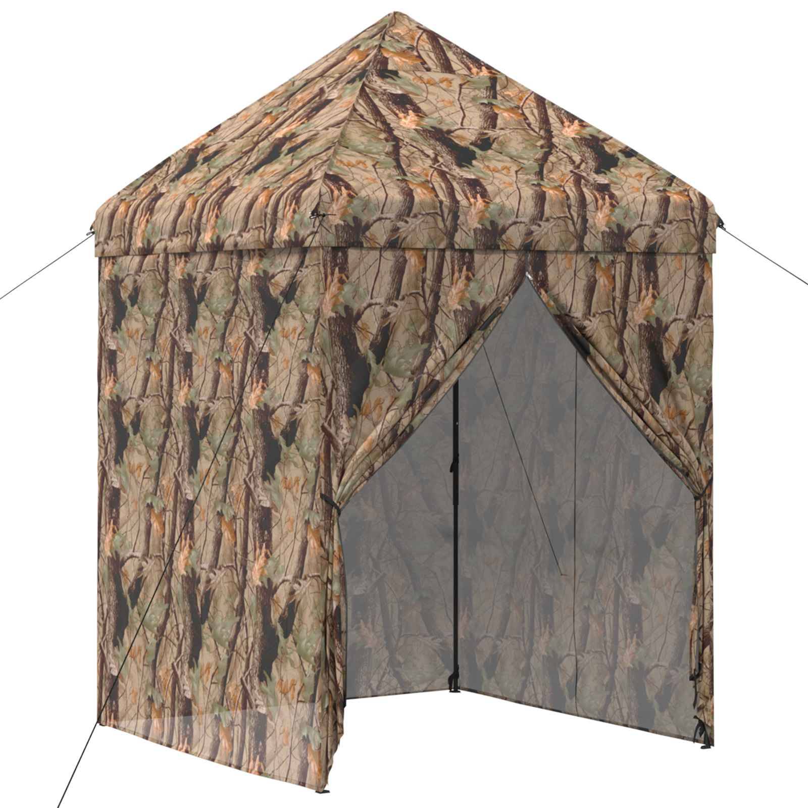 vidaXL Pop-up Pavillon mit 4 Seitenwänden 3 x 3 m Wald-Tarnfarbe
