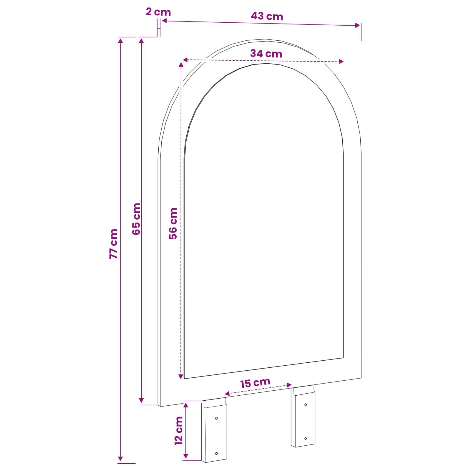 vidaxl Spiegel FAUSKE Weiß 43 x 3,5 x 77 cm Nur für den Innenbereich