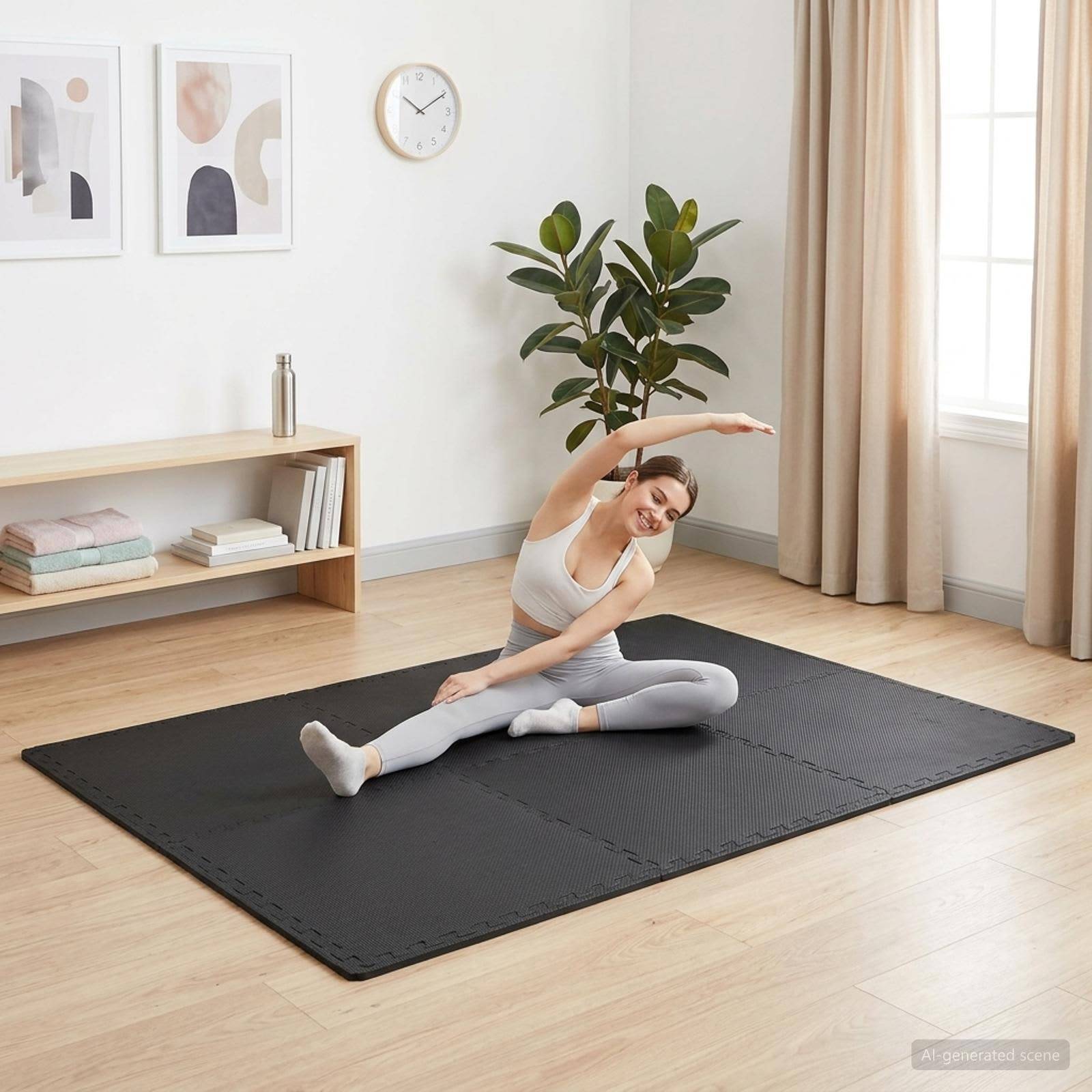 vidaXL Fußmatten 50 pcs Schwarz 18 m² EVA-Schaum