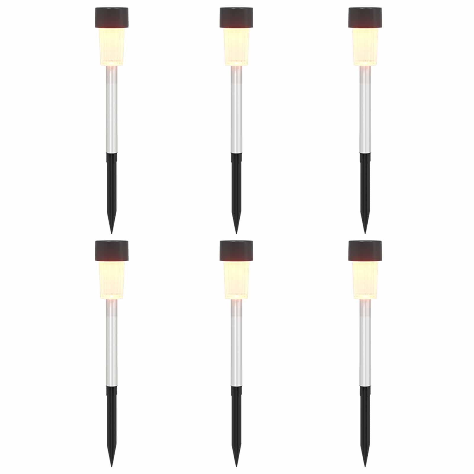 vidaXL Außen Solarlichter mit Erdnagel 6 pcs Warmes Weiß 29,5 cm