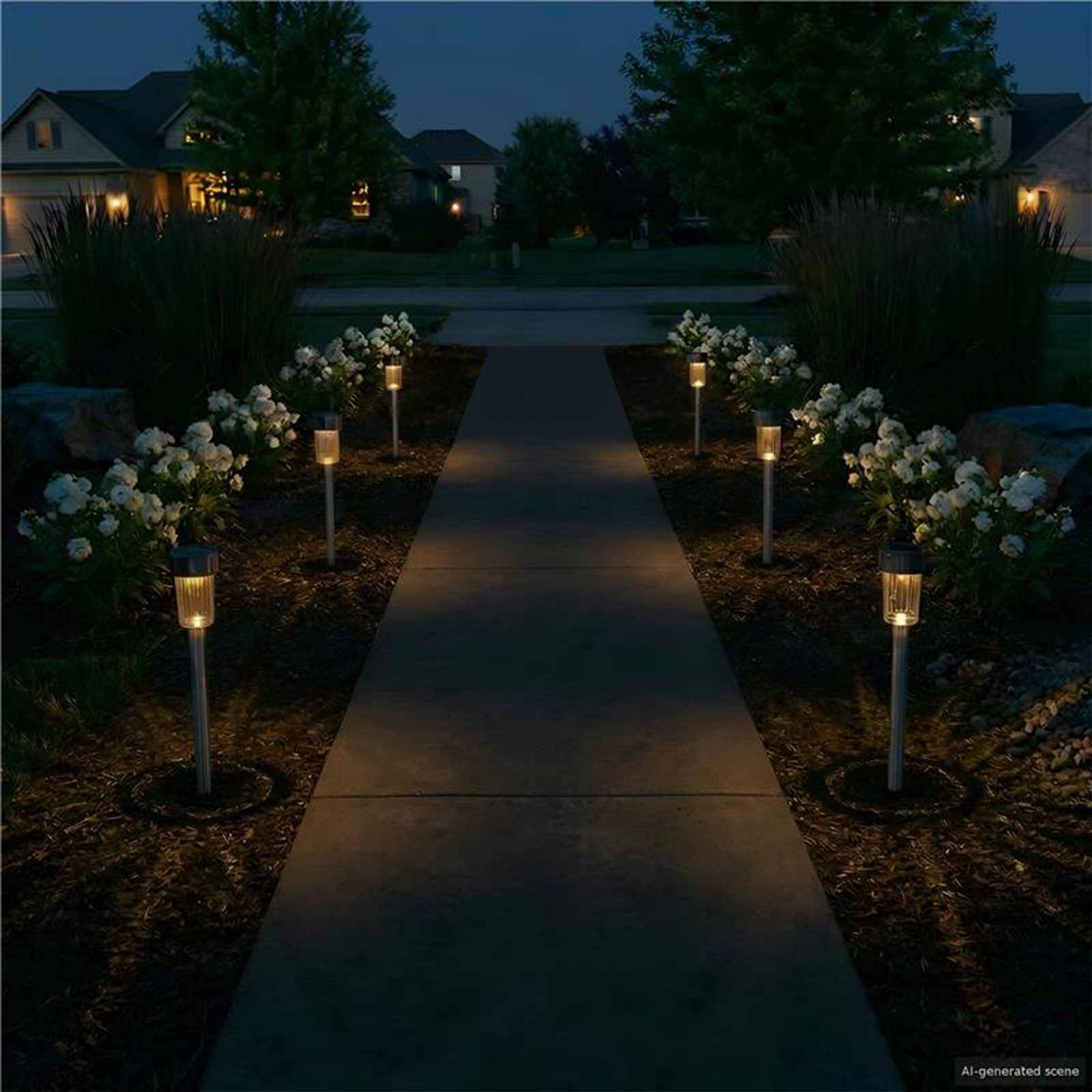 vidaXL Außen Solarlichter mit Erdnagel 6 pcs Warmes Weiß 29,5 cm