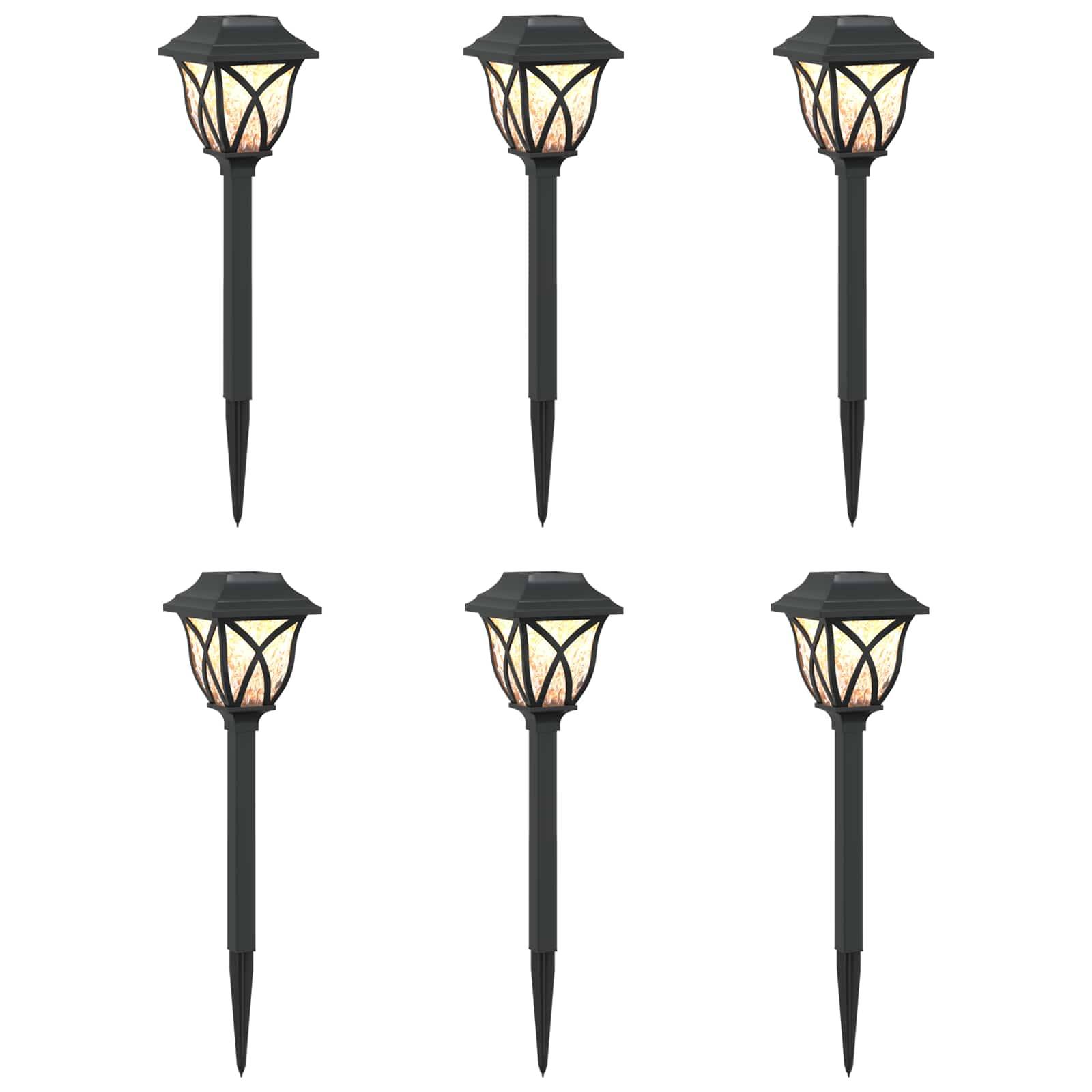 vidaXL Außen Solarlichter mit Erdnagel 6 pcs Warmes Weiß 42 cm PP