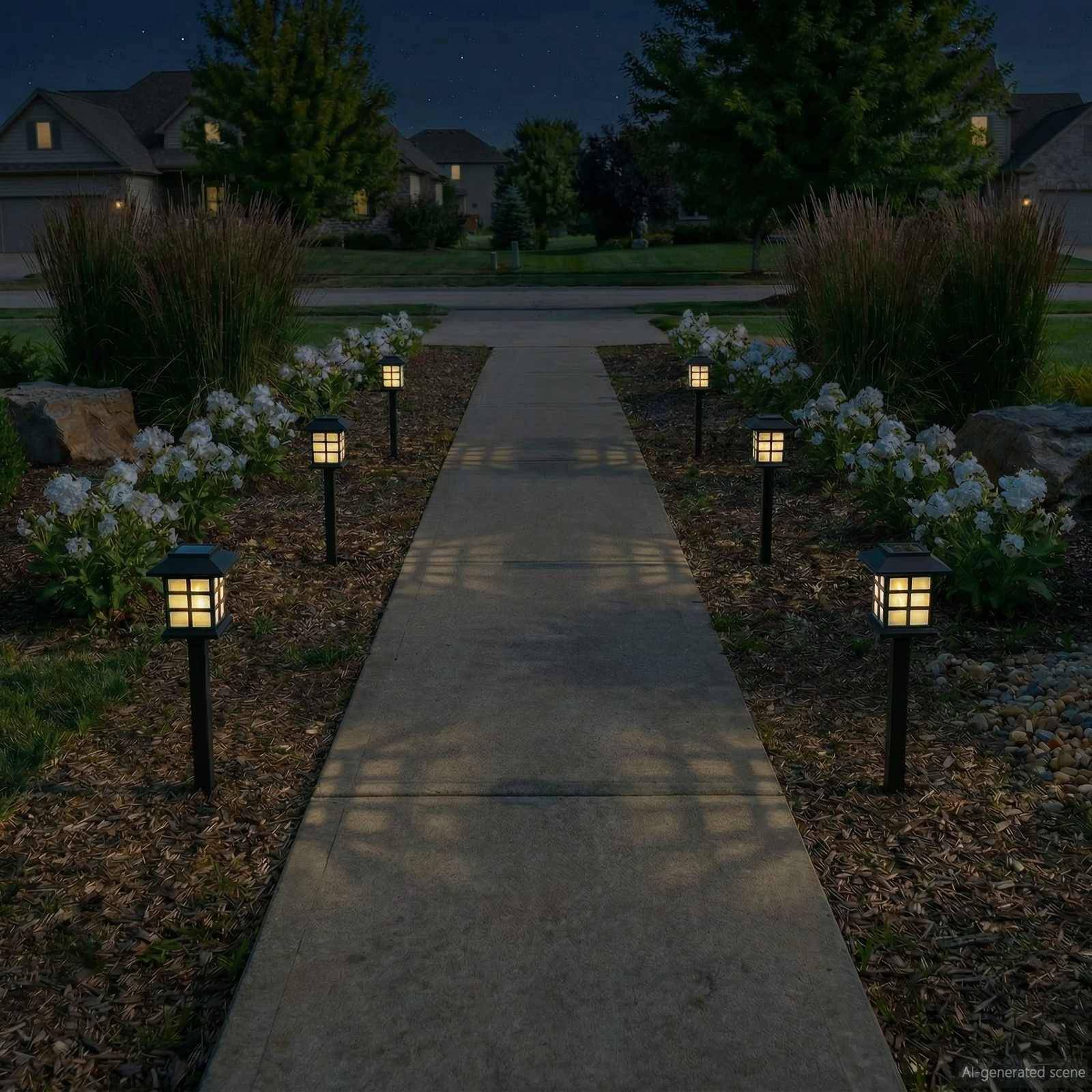 vidaXL Außen Solarlichter mit Erdnagel 6 pcs Warmes Weiß 38,5 cm PP