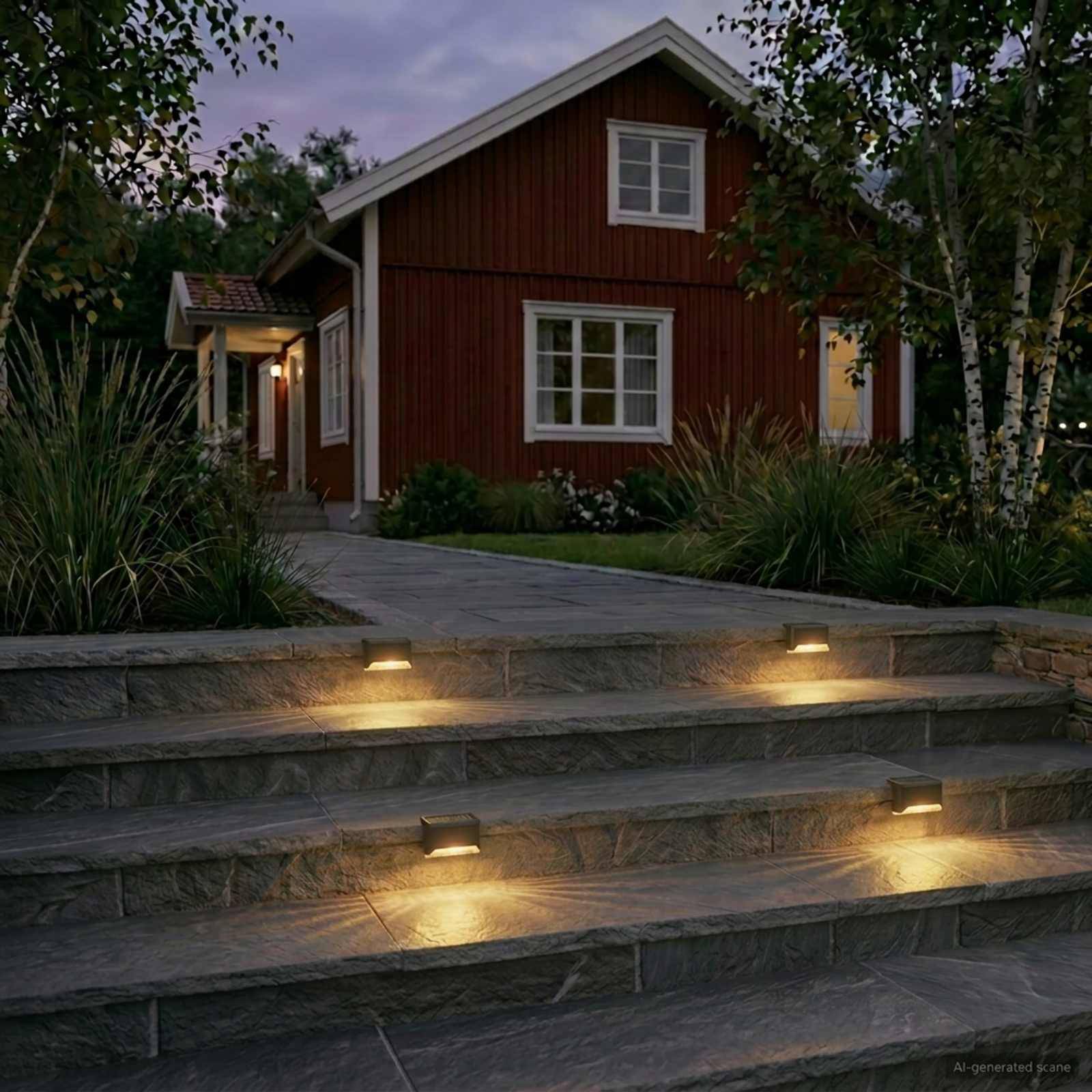 vidaXL Außen Solarlichter mit Erdnagel 4 pcs Warmes Weiß 4,5 cm