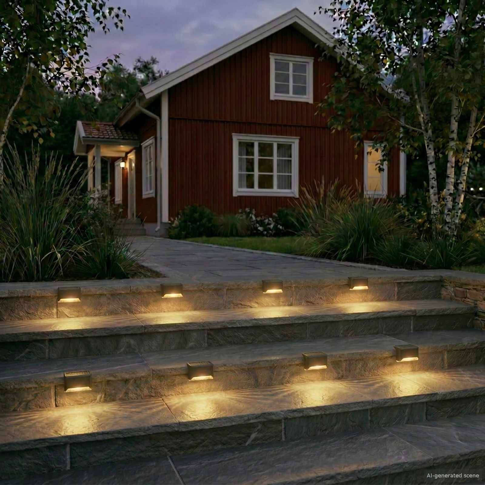 vidaXL Außen Solarlichter mit Erdnagel 8 pcs Warmes Weiß 4,5 cm