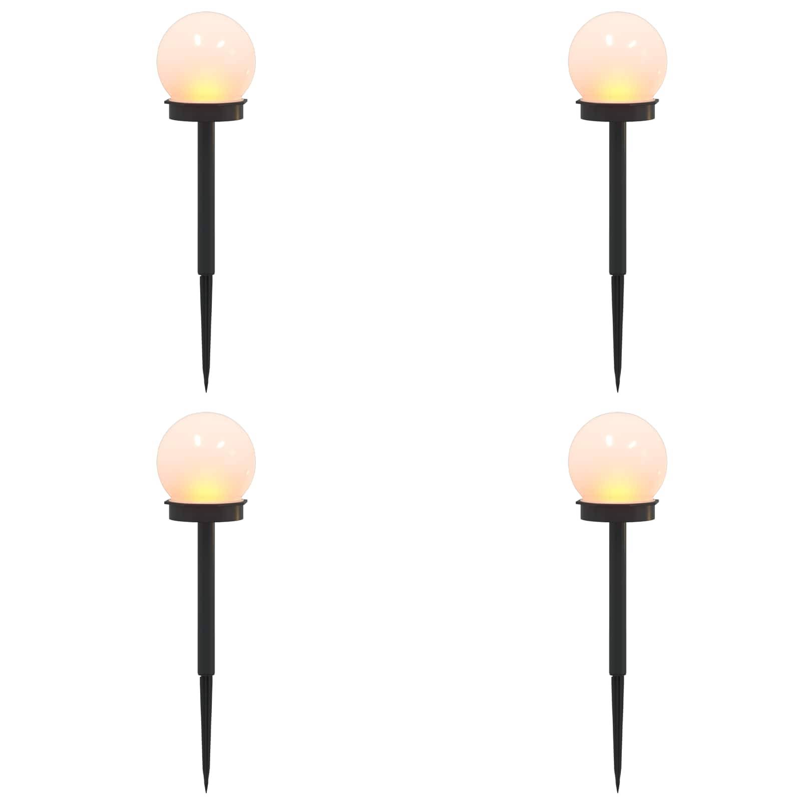 vidaXL Außen Solarlichter mit Erdnagel 4 pcs Warmes Weiß 38,5 cm ABS