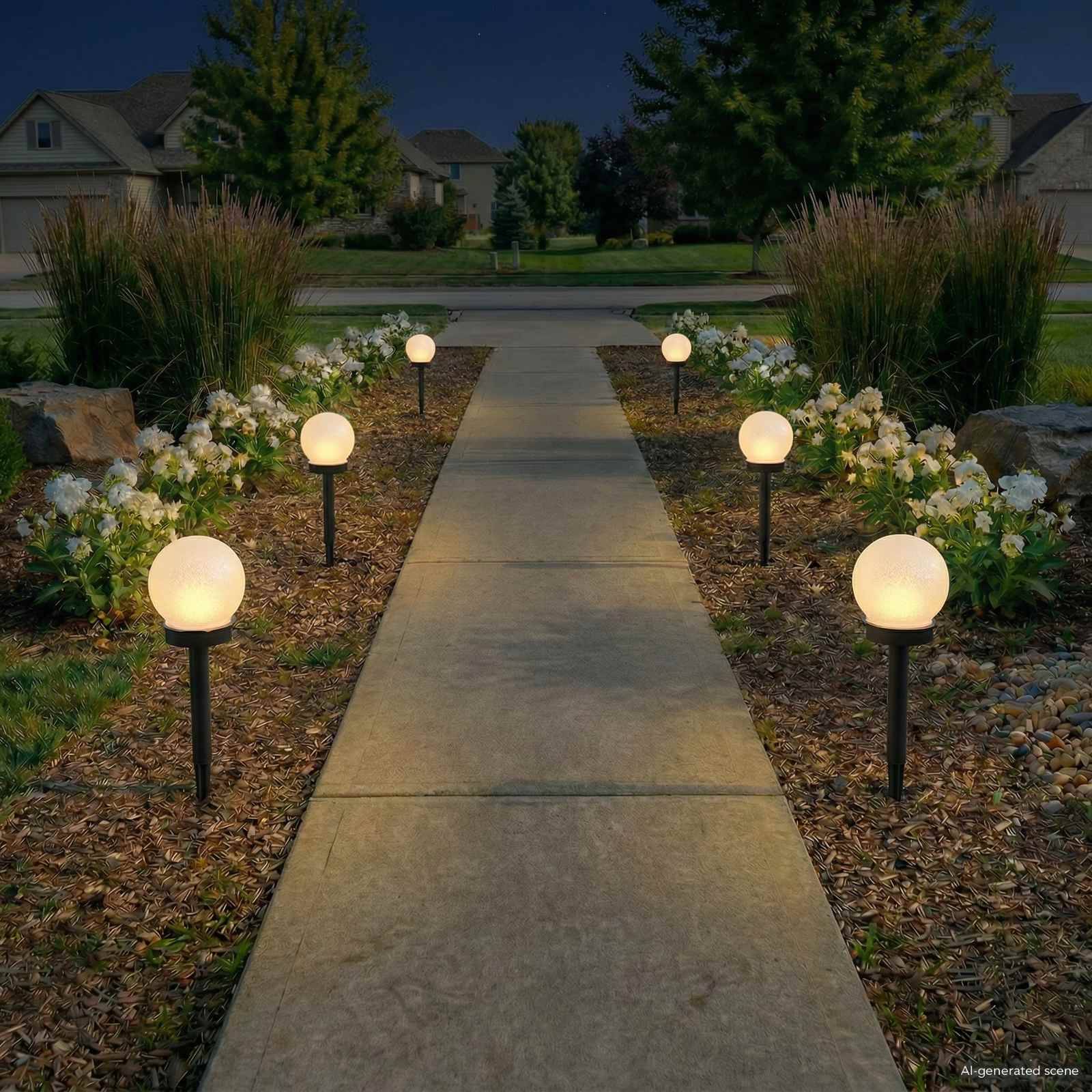 vidaXL Außen Solarlichter mit Erdnagel 4 pcs Warmes Weiß 38,5 cm ABS