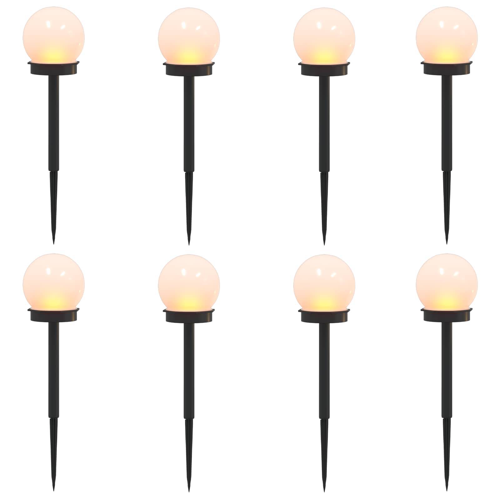 vidaXL Außen Solarlichter mit Erdnagel 8 pcs Warmes Weiß 38,5 cm ABS