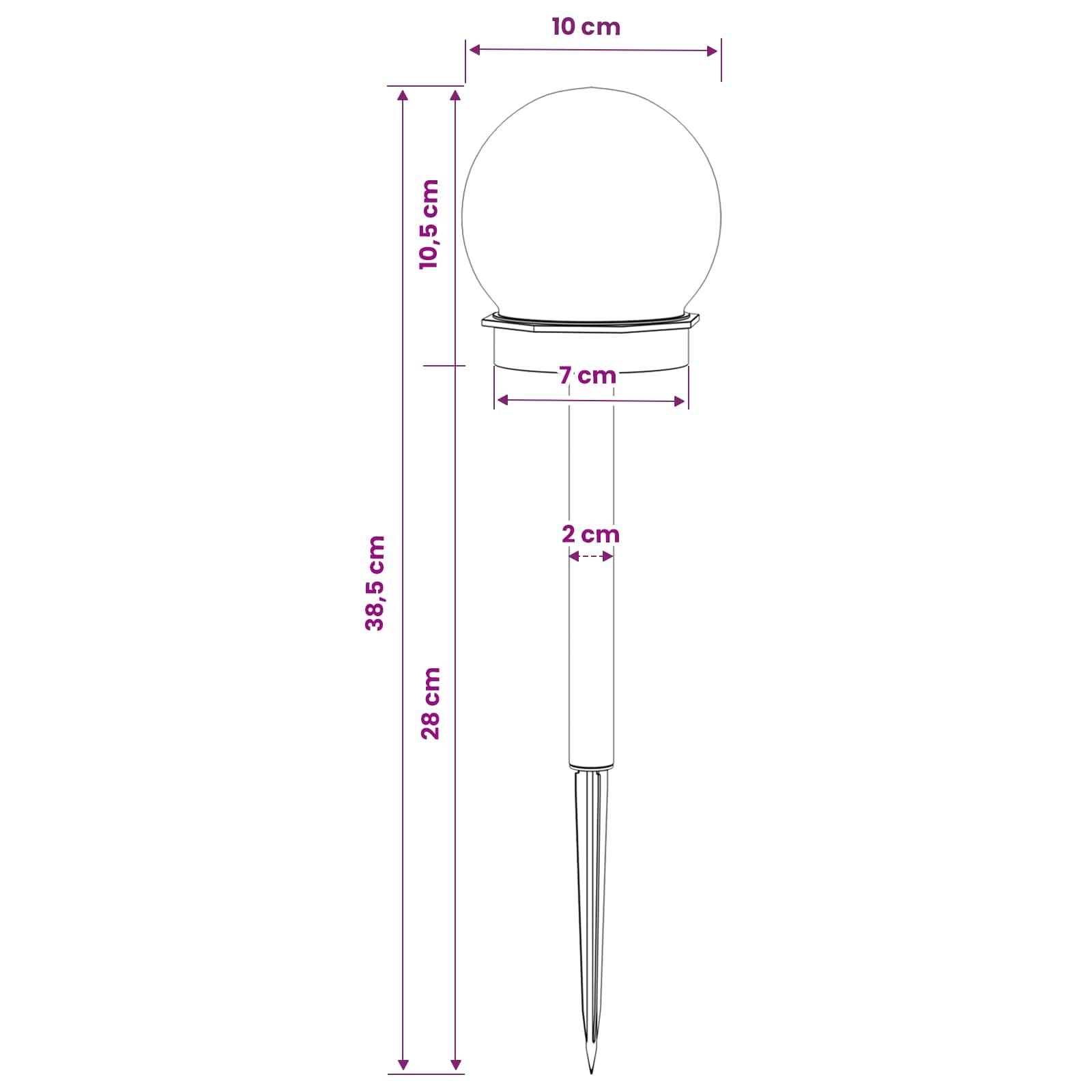 vidaXL Außen Solarlichter mit Erdnagel 8 pcs Warmes Weiß 38,5 cm ABS