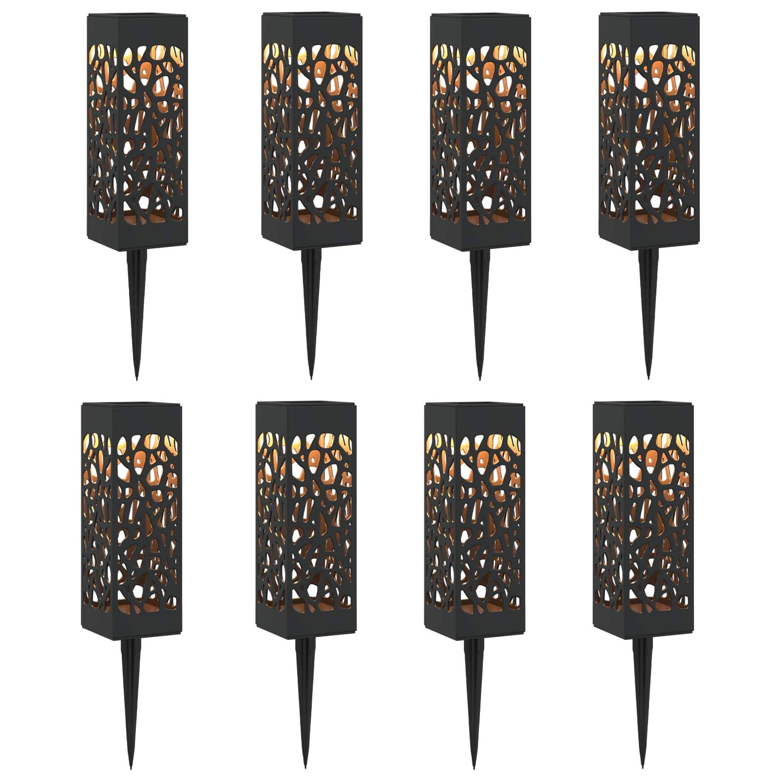 vidaXL Außen Solarlichter mit Erdnagel 8 pcs Warmes Weiß 29 cm PP