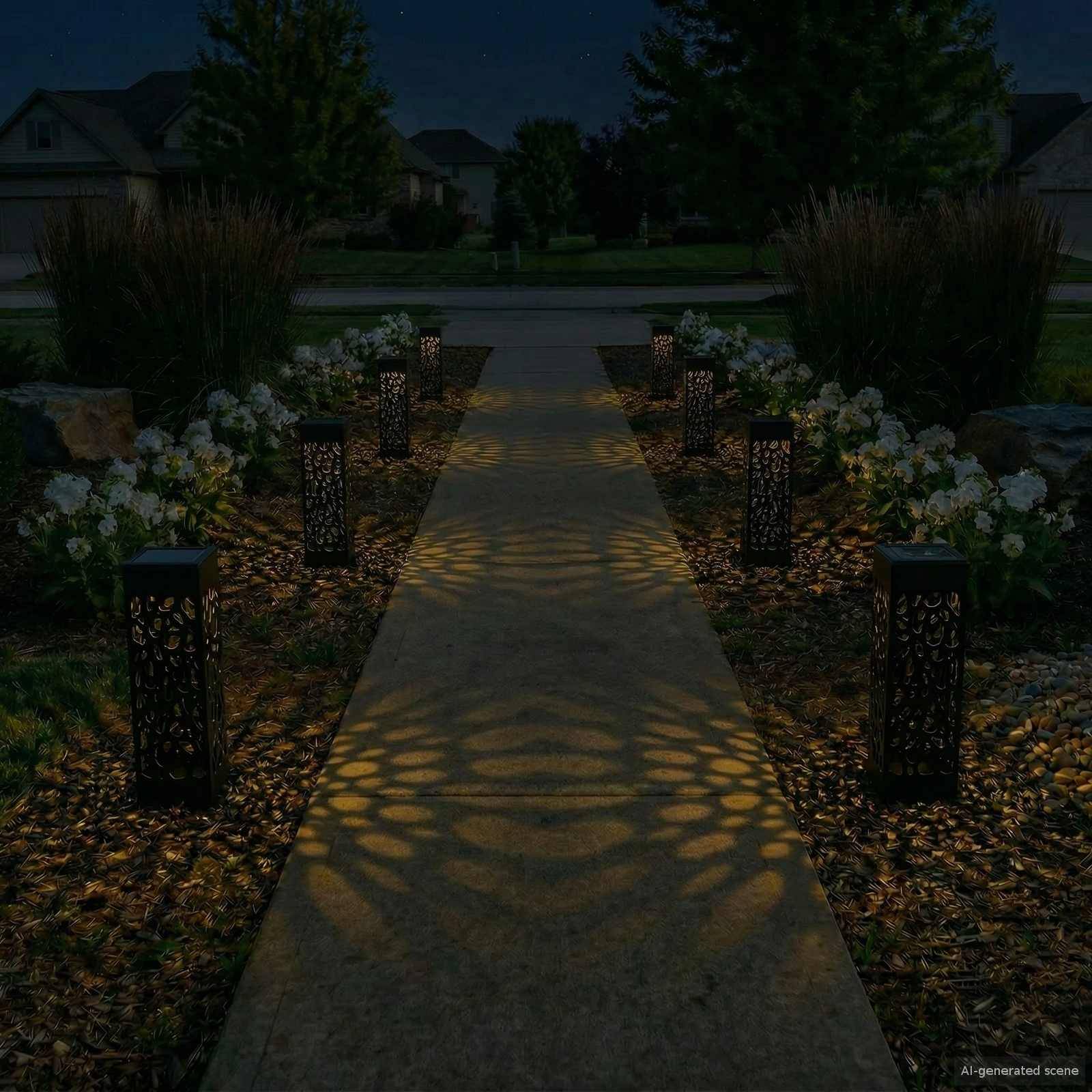 vidaXL Außen Solarlichter mit Erdnagel 8 pcs Warmes Weiß 29 cm PP