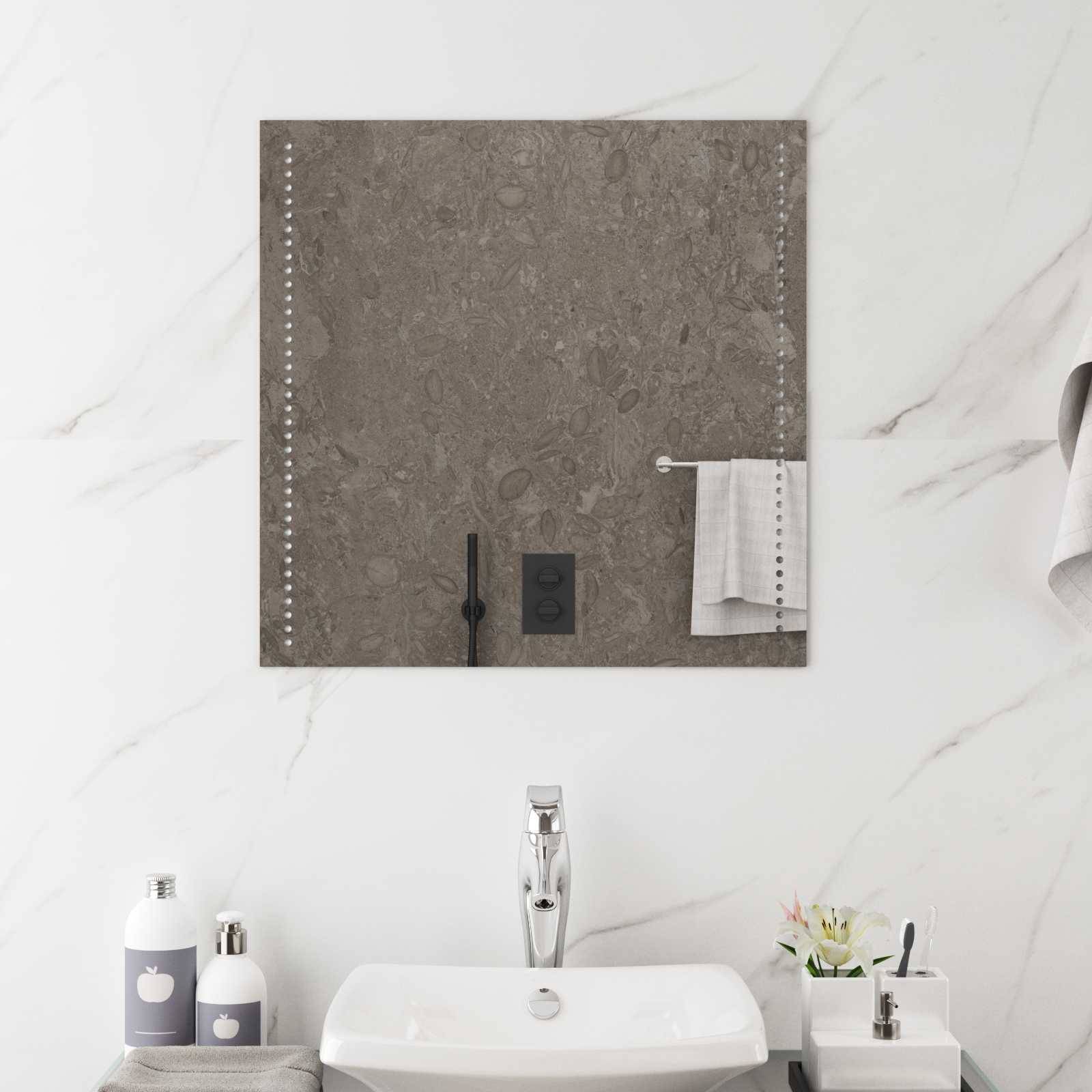 vidaXL LED-Badezimmerspiegel Transparent 60 x 60 cm Gehärtetes Glas