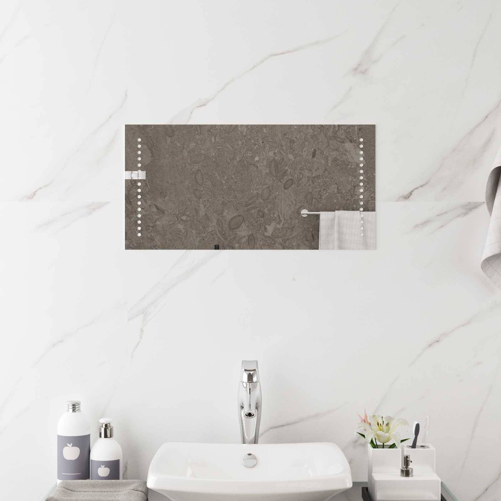 vidaXL LED-Badezimmerspiegel Transparent 60 x 30 cm Gehärtetes Glas