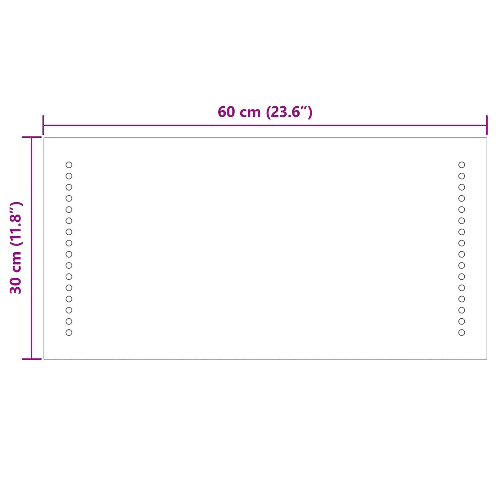 vidaXL LED-Badezimmerspiegel Transparent 60 x 30 cm Gehärtetes Glas