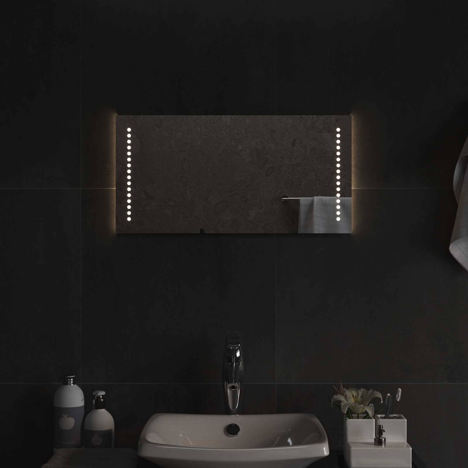 vidaXL LED-Badezimmerspiegel Transparent 60 x 30 cm Gehärtetes Glas