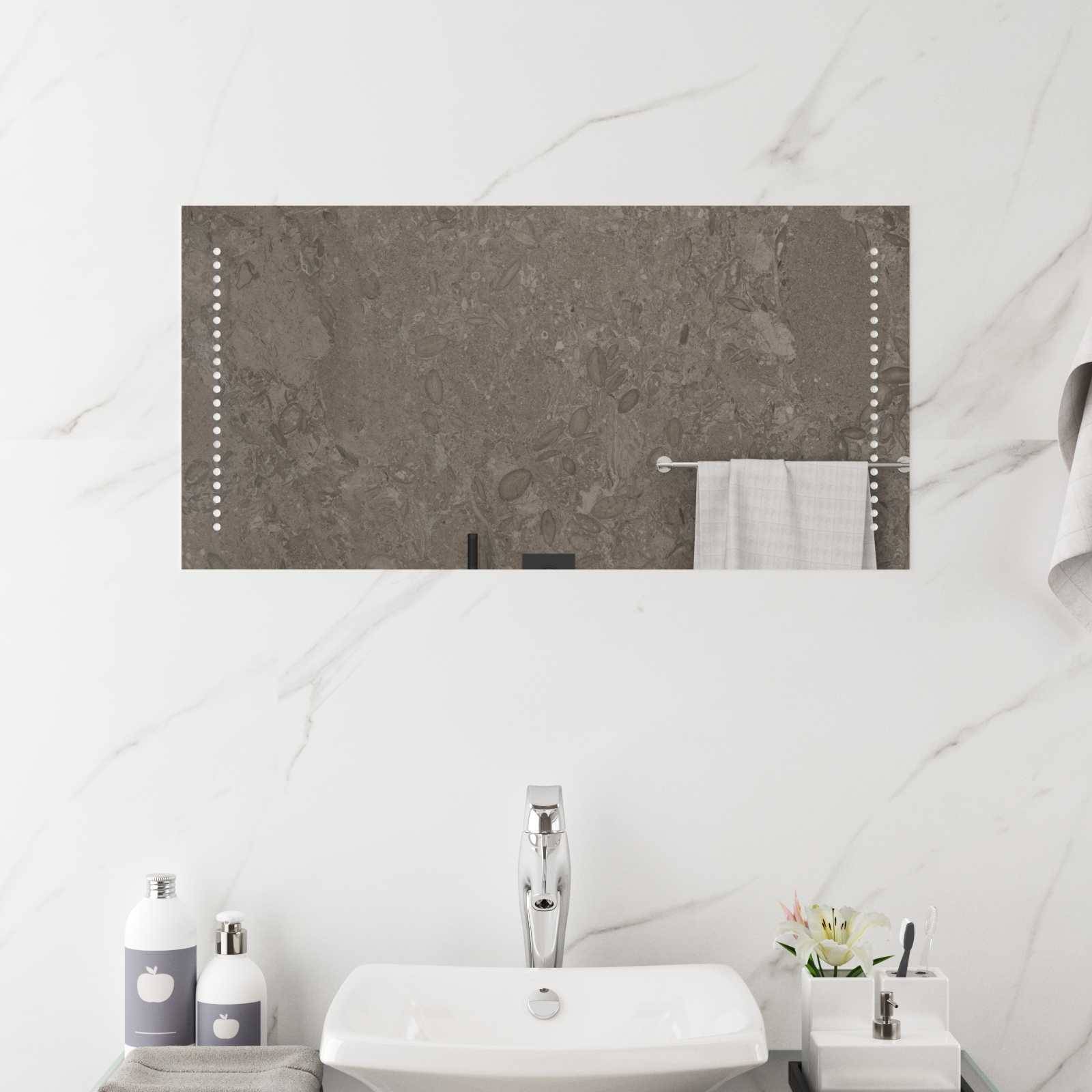 vidaXL LED-Badezimmerspiegel Transparent 80 x 40 cm Gehärtetes Glas