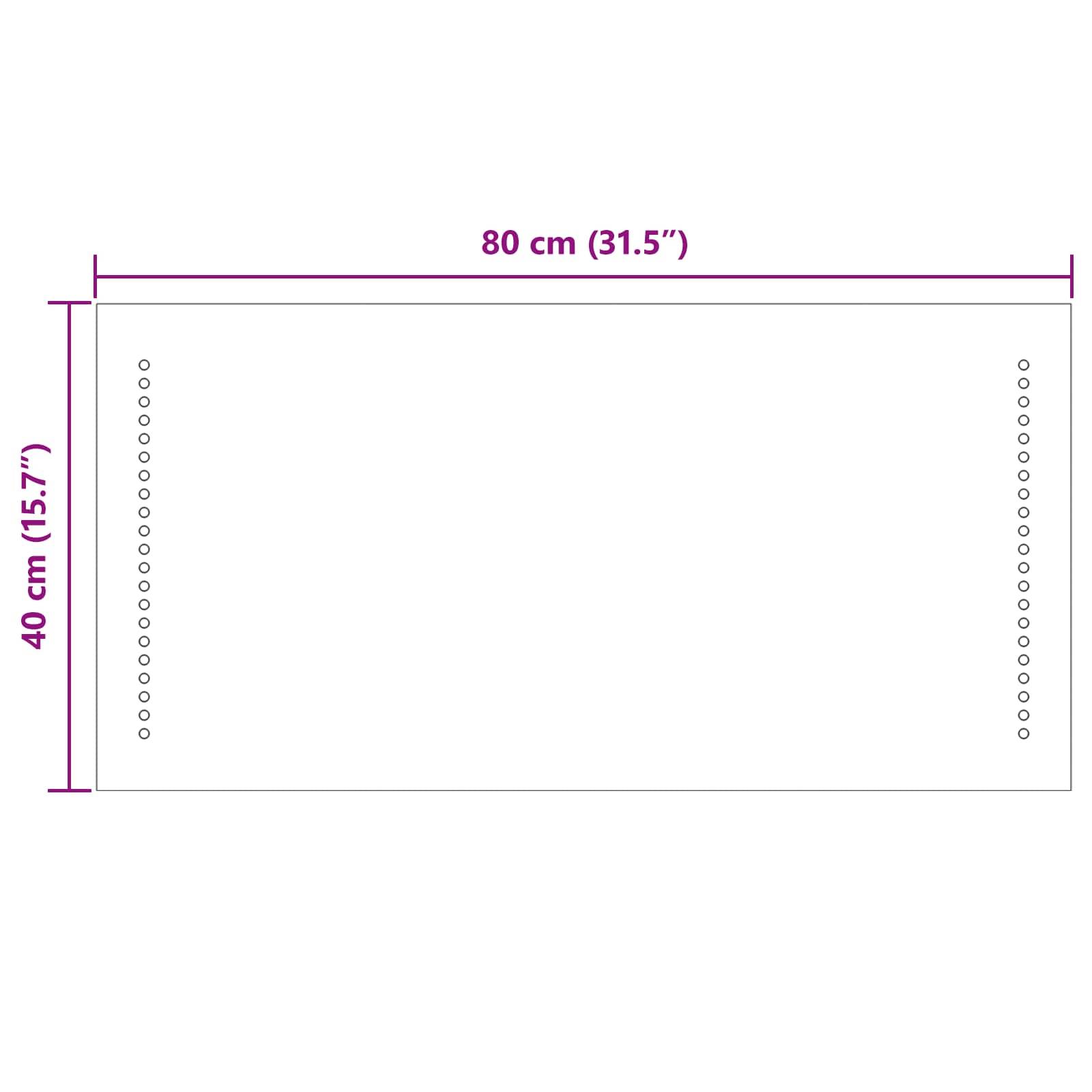 vidaXL LED-Badezimmerspiegel Transparent 80 x 40 cm Gehärtetes Glas
