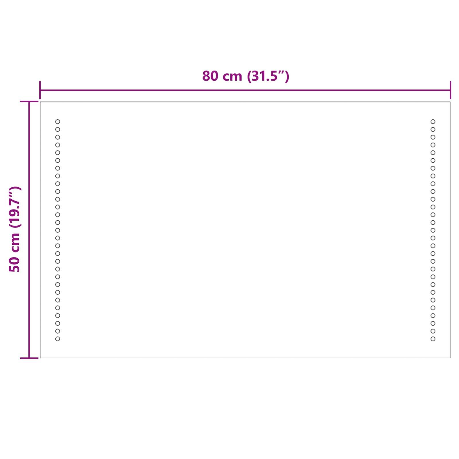 vidaXL LED-Badezimmerspiegel Transparent 80 x 50 cm Gehärtetes Glas