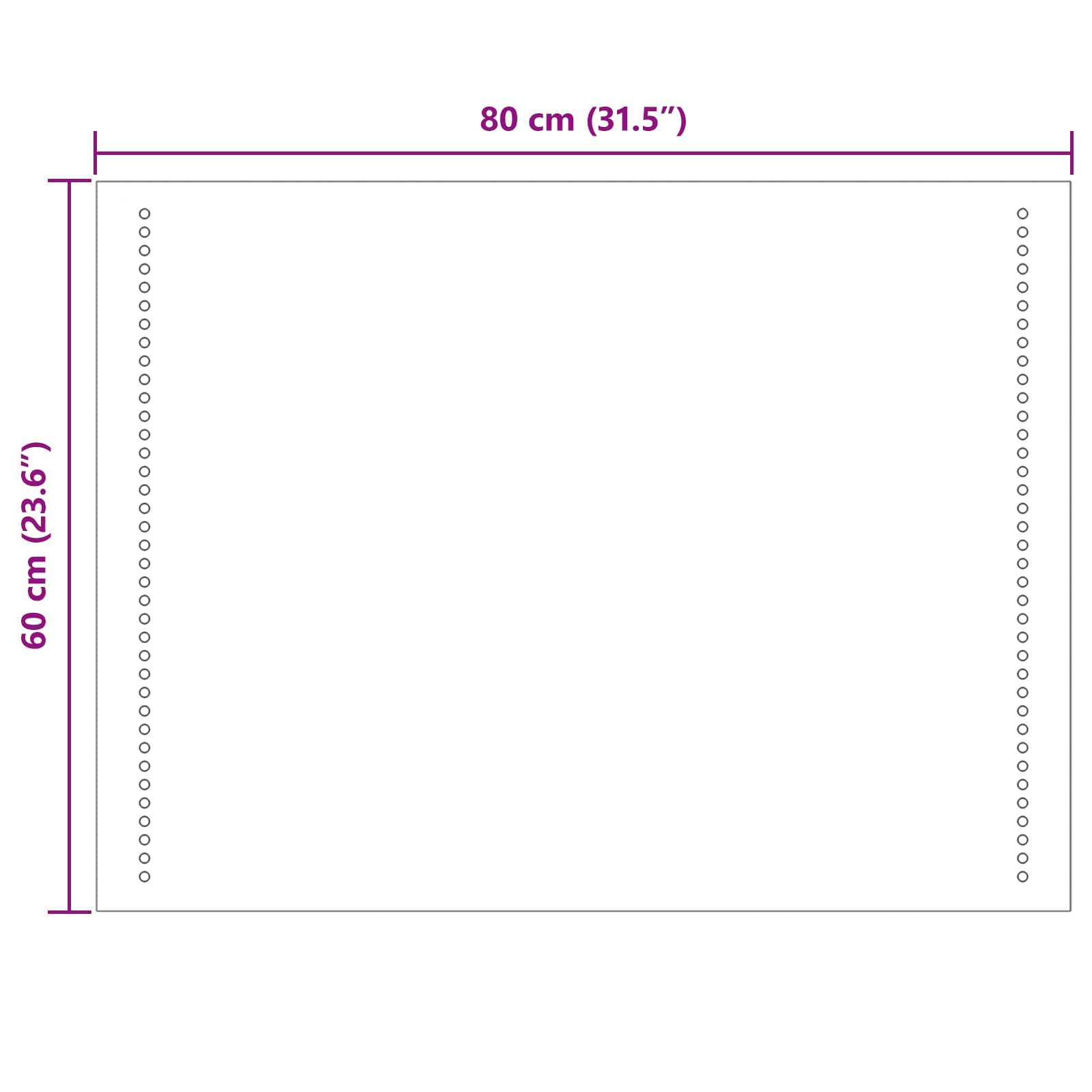 vidaXL LED-Badezimmerspiegel Transparent 80 x 60 cm Gehärtetes Glas