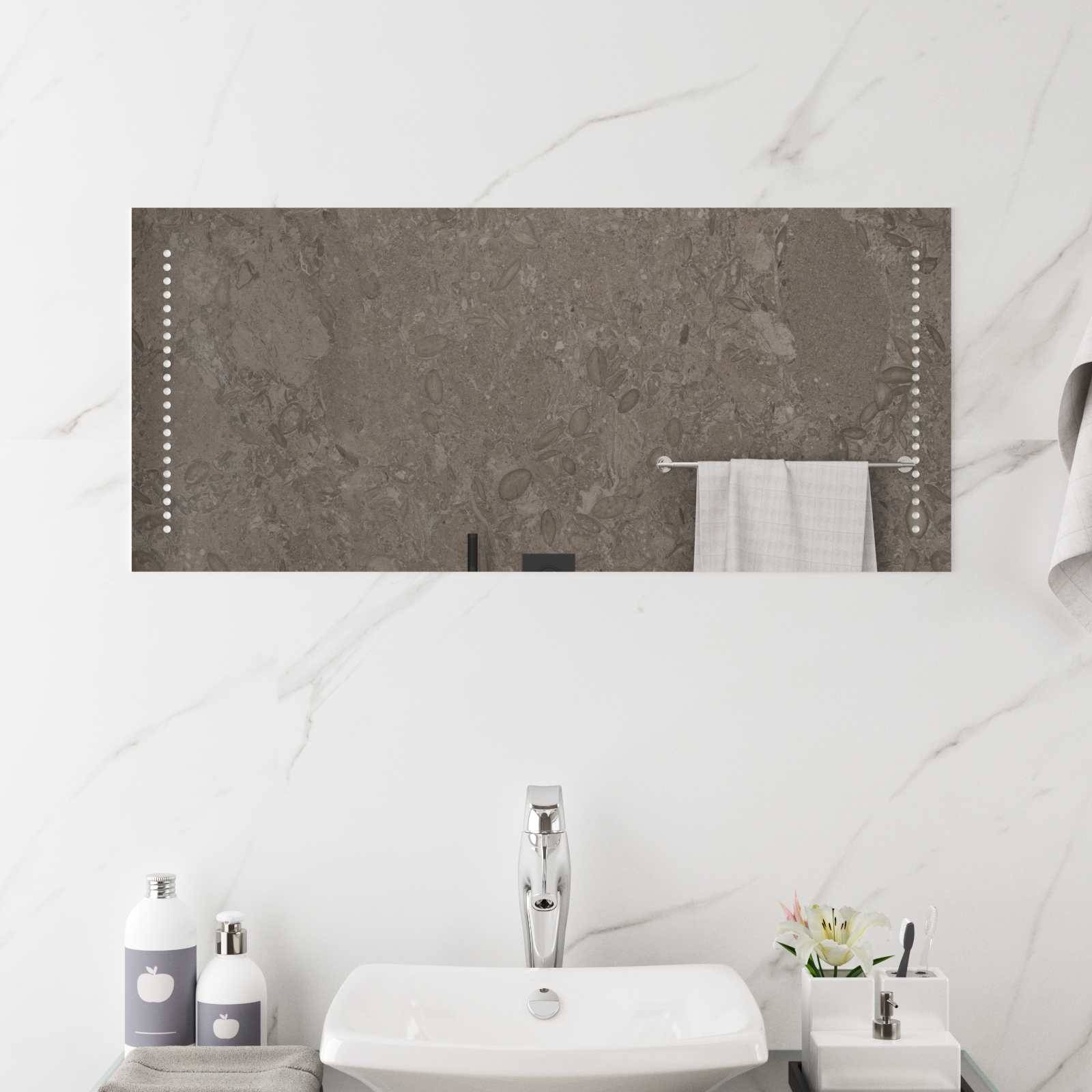 vidaXL LED-Badezimmerspiegel Transparent 90 x 40 cm Gehärtetes Glas