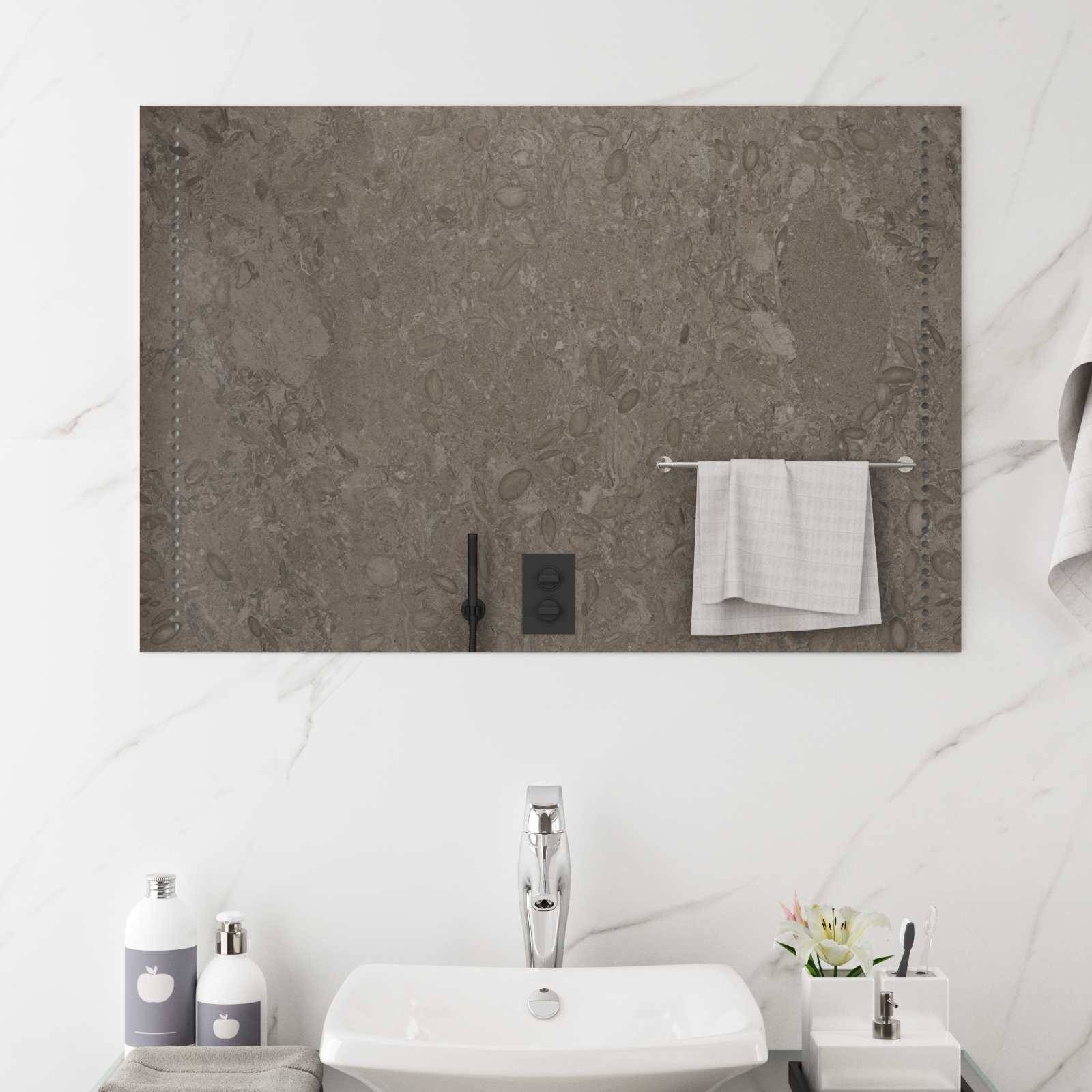 vidaXL LED-Badezimmerspiegel Transparent 90 x 60 cm Gehärtetes Glas