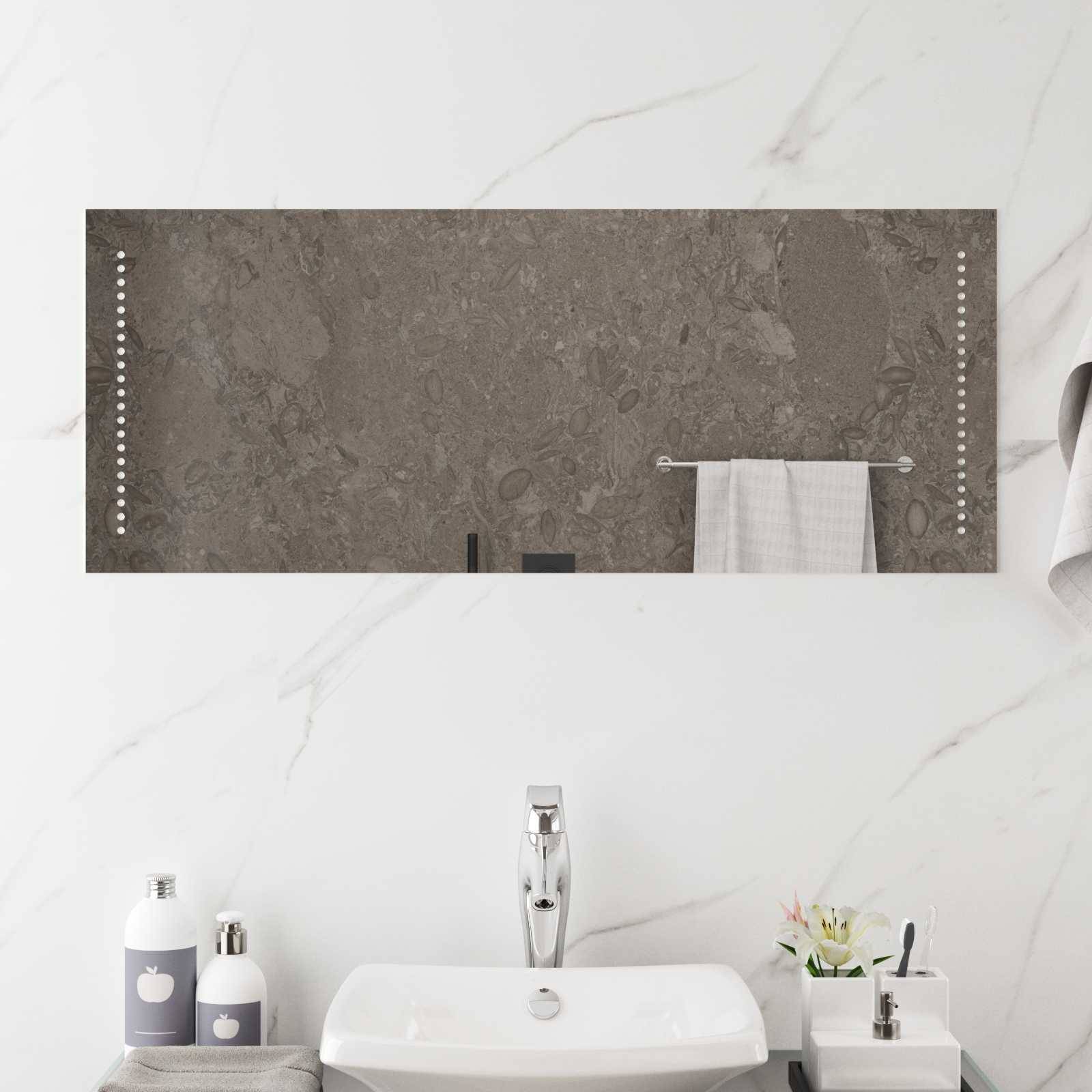 vidaXL LED-Badezimmerspiegel Transparent 100 x 40 cm Gehärtetes Glas