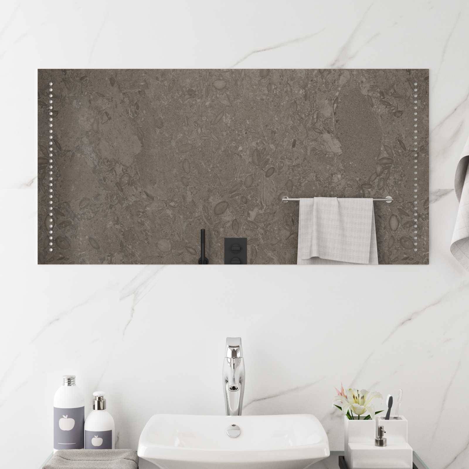 vidaXL LED-Badezimmerspiegel Transparent 100 x 50 cm Gehärtetes Glas