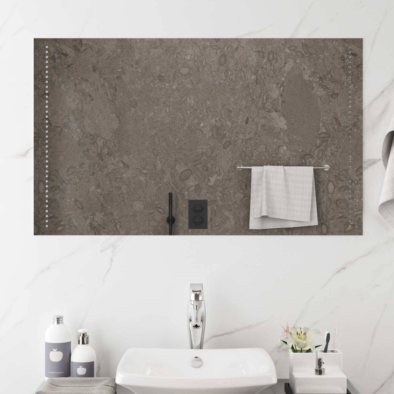 vidaXL LED-Badezimmerspiegel Transparent 100 x 60 cm Gehärtetes Glas