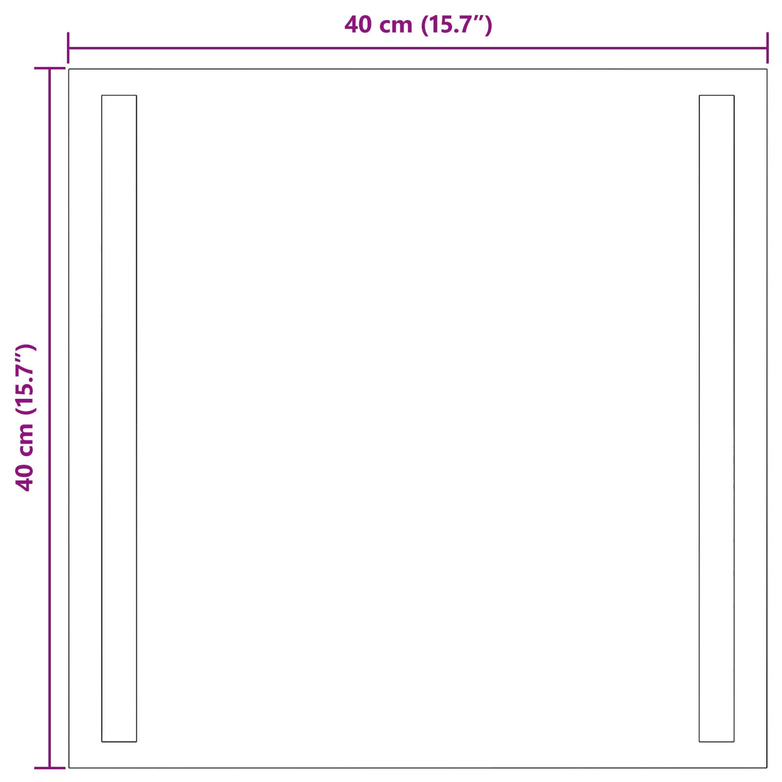 vidaXL LED-Badezimmerspiegel Transparent 40 x 40 cm Gehärtetes Glas