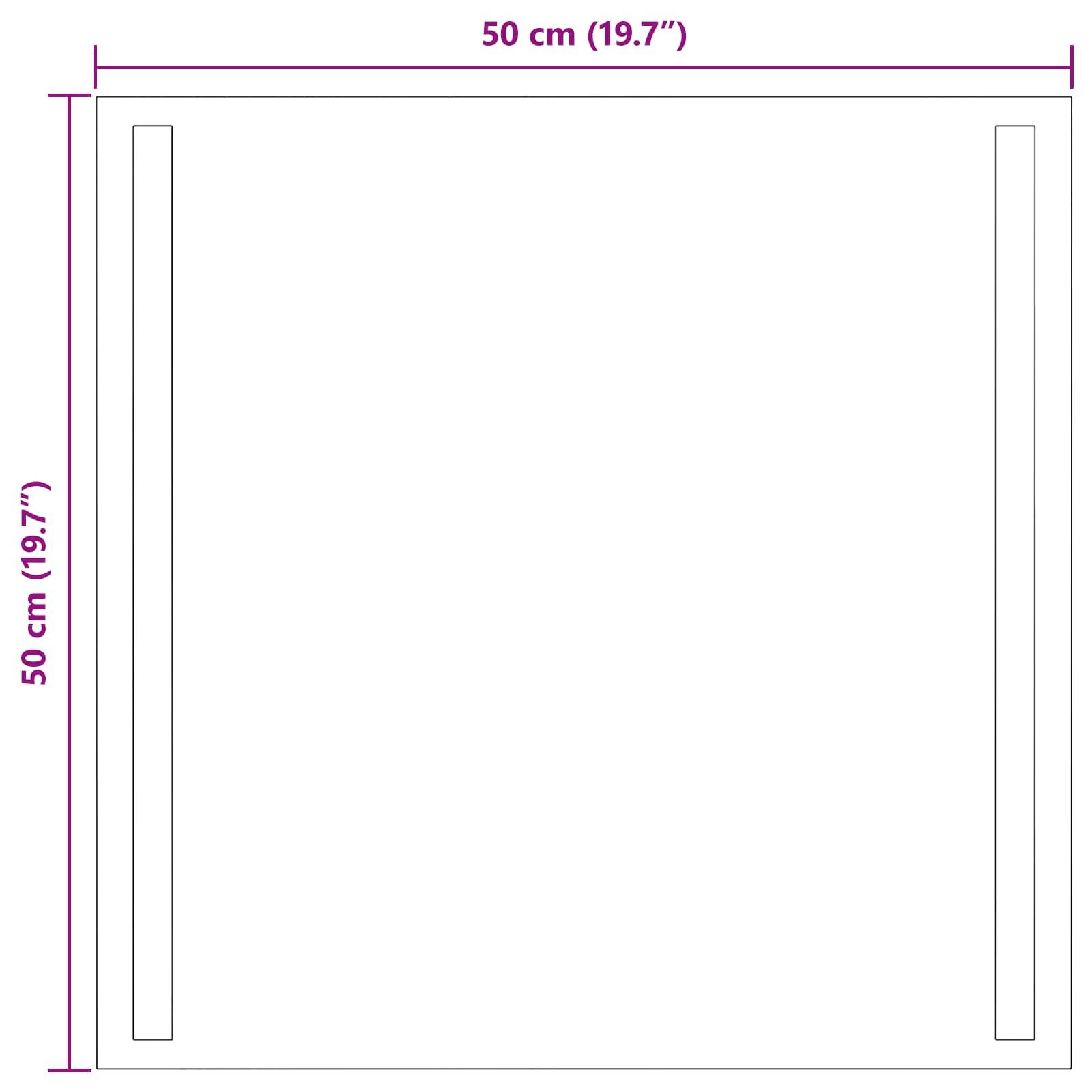 vidaXL LED-Badezimmerspiegel Transparent 50 x 50 cm Gehärtetes Glas