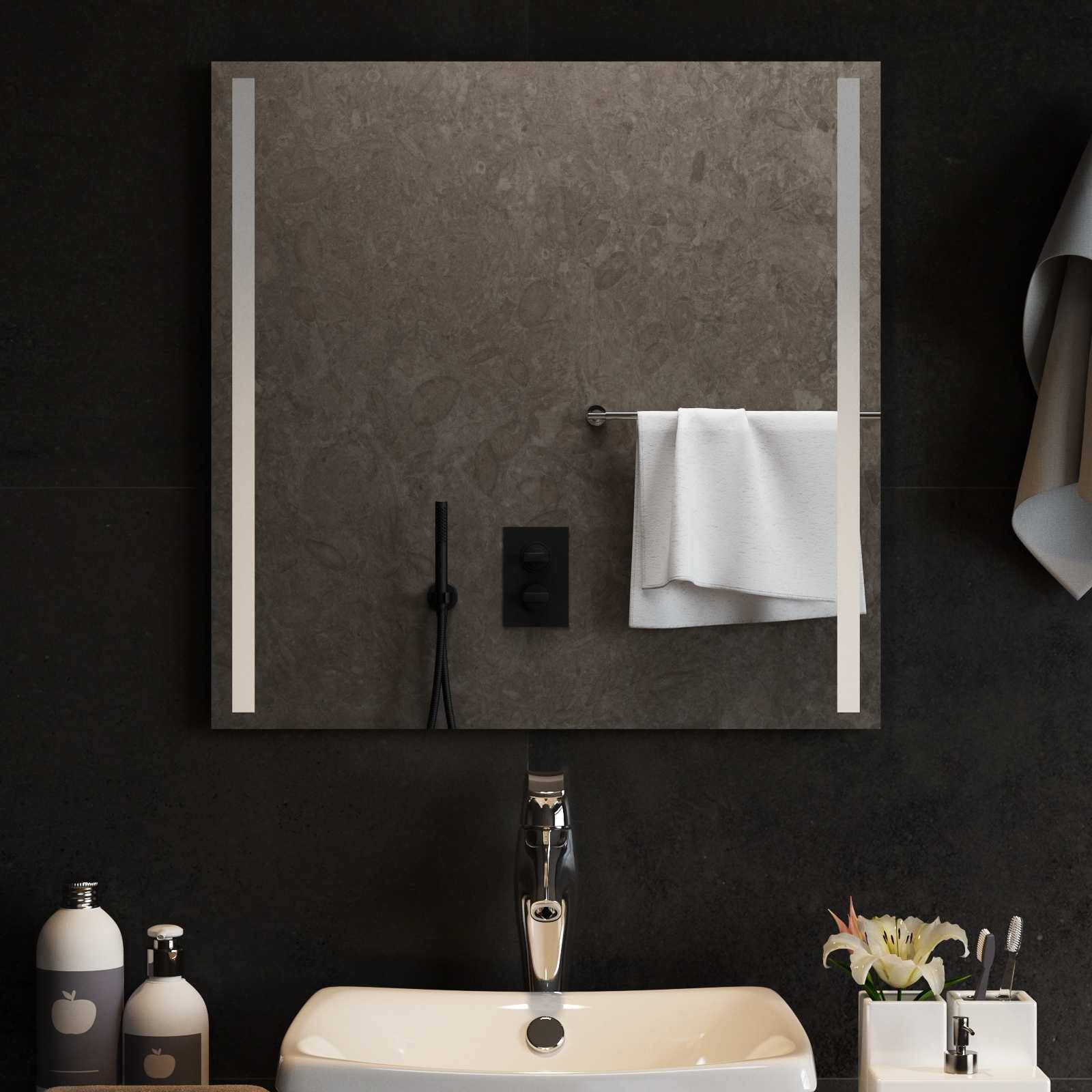 vidaXL LED-Badezimmerspiegel Transparent 60 x 60 cm Gehärtetes Glas