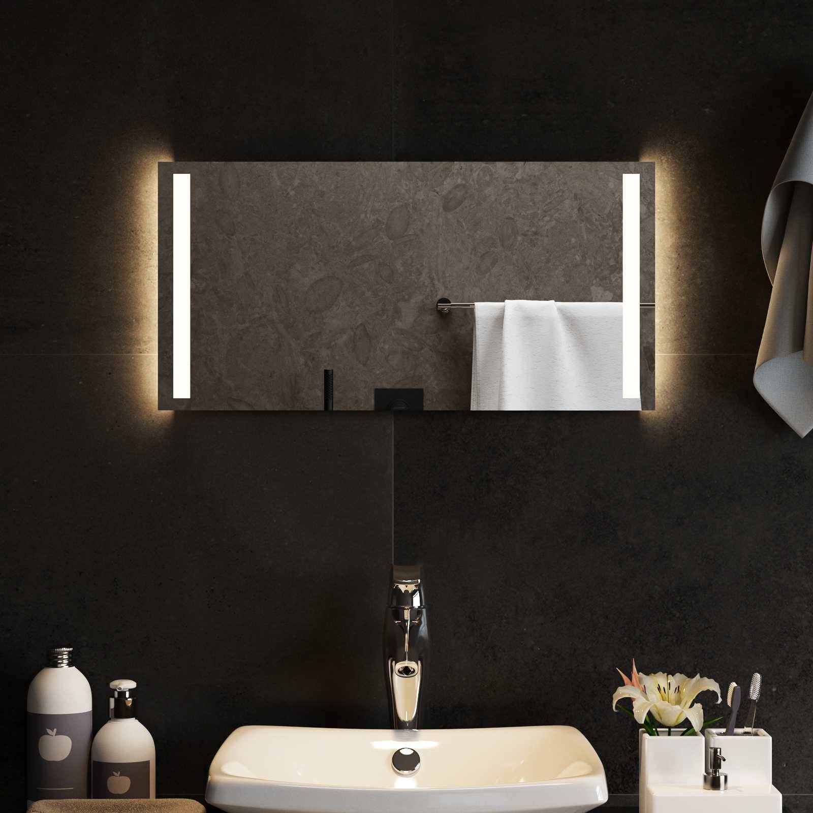 vidaXL LED-Badezimmerspiegel Transparent 60 x 30 cm Gehärtetes Glas