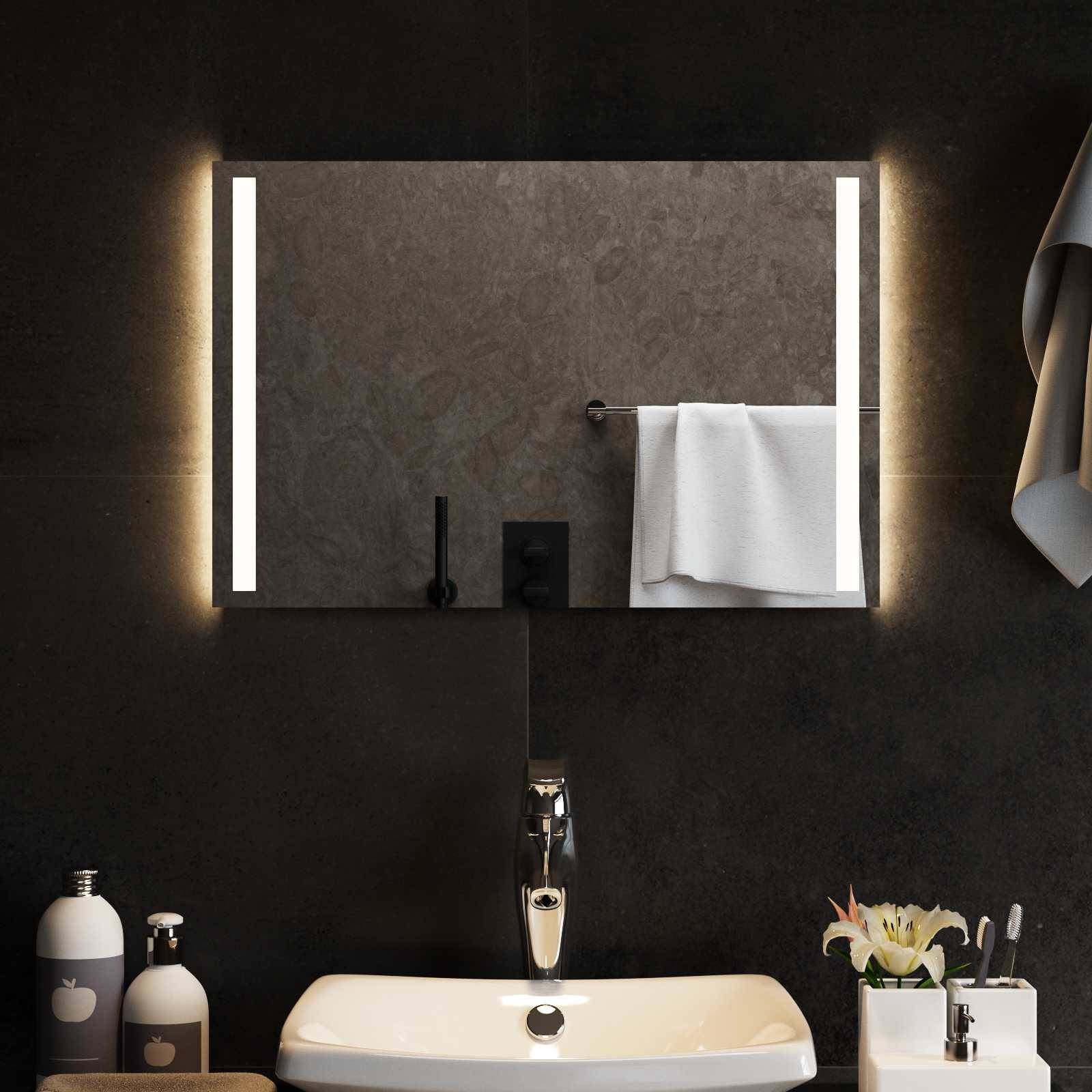 vidaXL LED-Badezimmerspiegel Transparent 60 x 40 cm Gehärtetes Glas