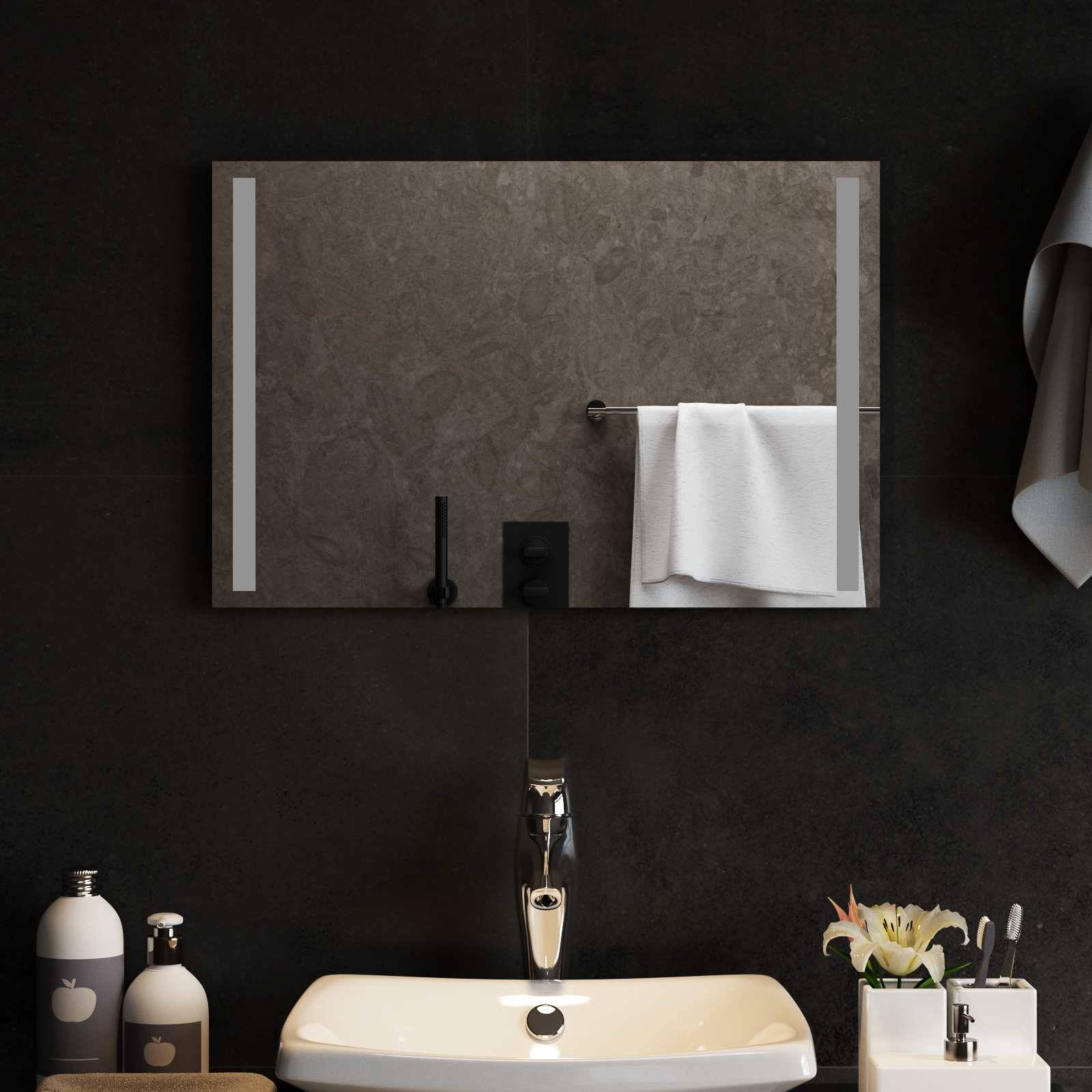 vidaXL LED-Badezimmerspiegel Transparent 60 x 40 cm Gehärtetes Glas