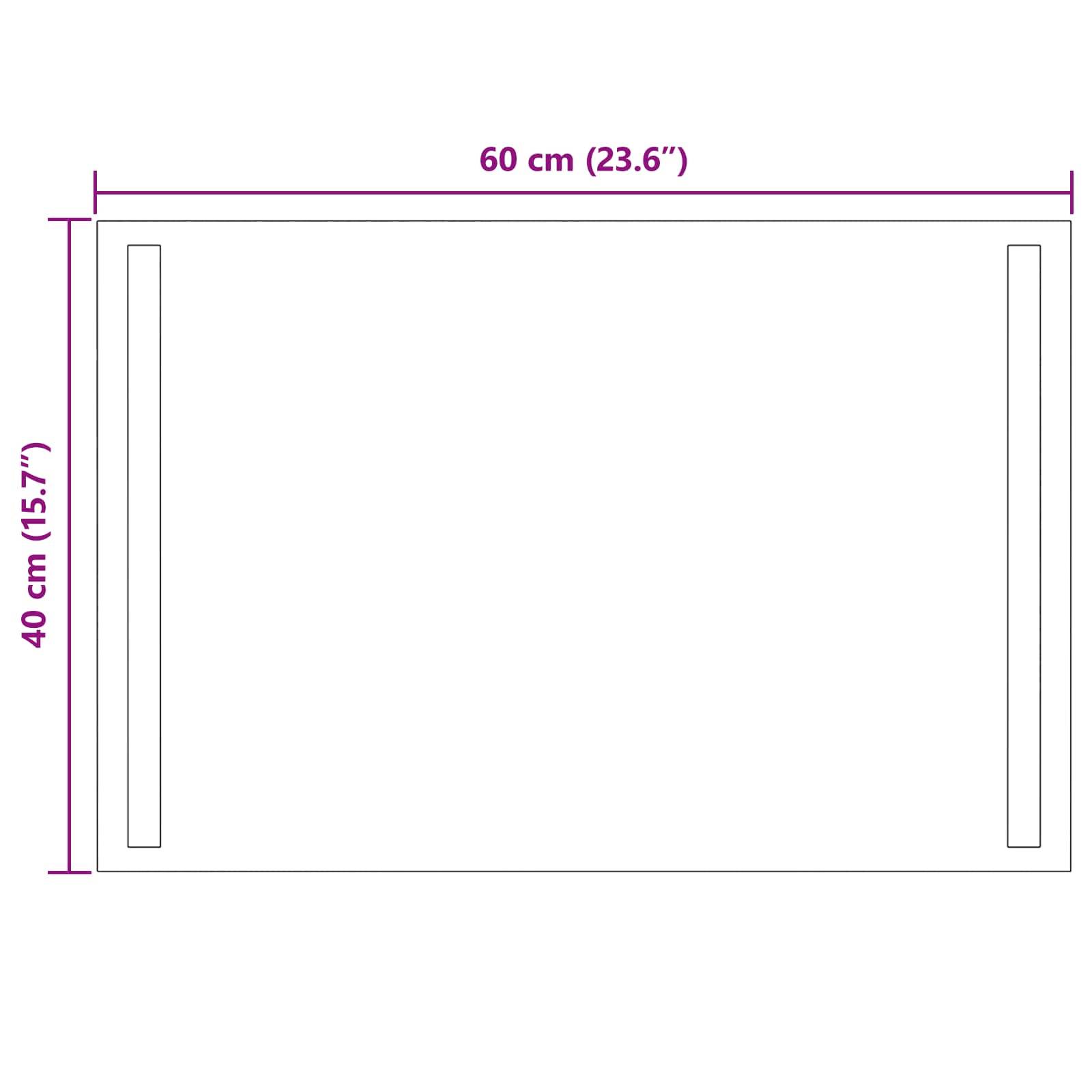 vidaXL LED-Badezimmerspiegel Transparent 60 x 40 cm Gehärtetes Glas