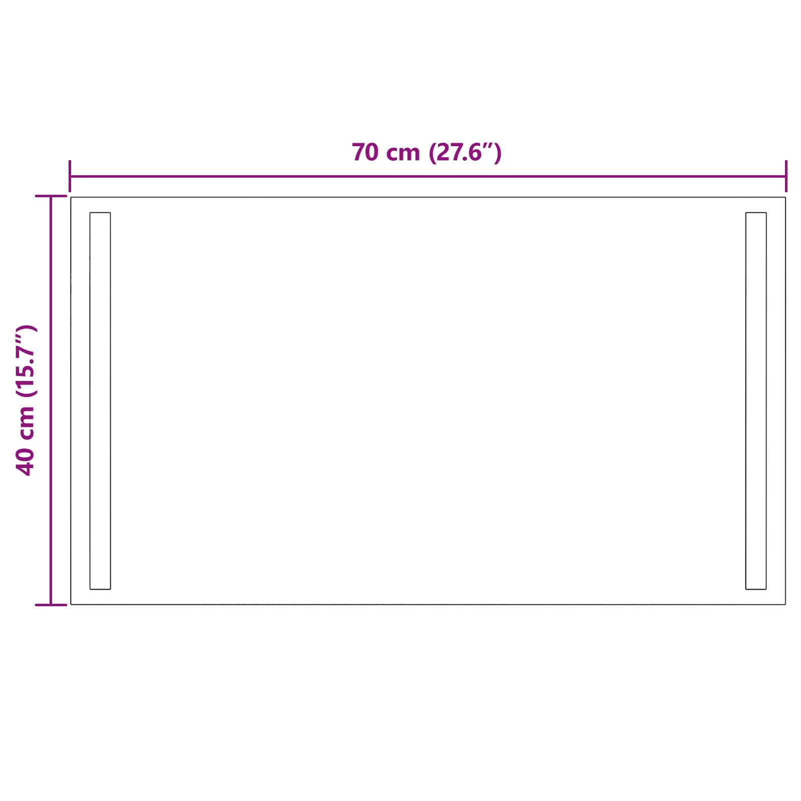 vidaXL LED-Badezimmerspiegel Transparent 70 x 40 cm Gehärtetes Glas